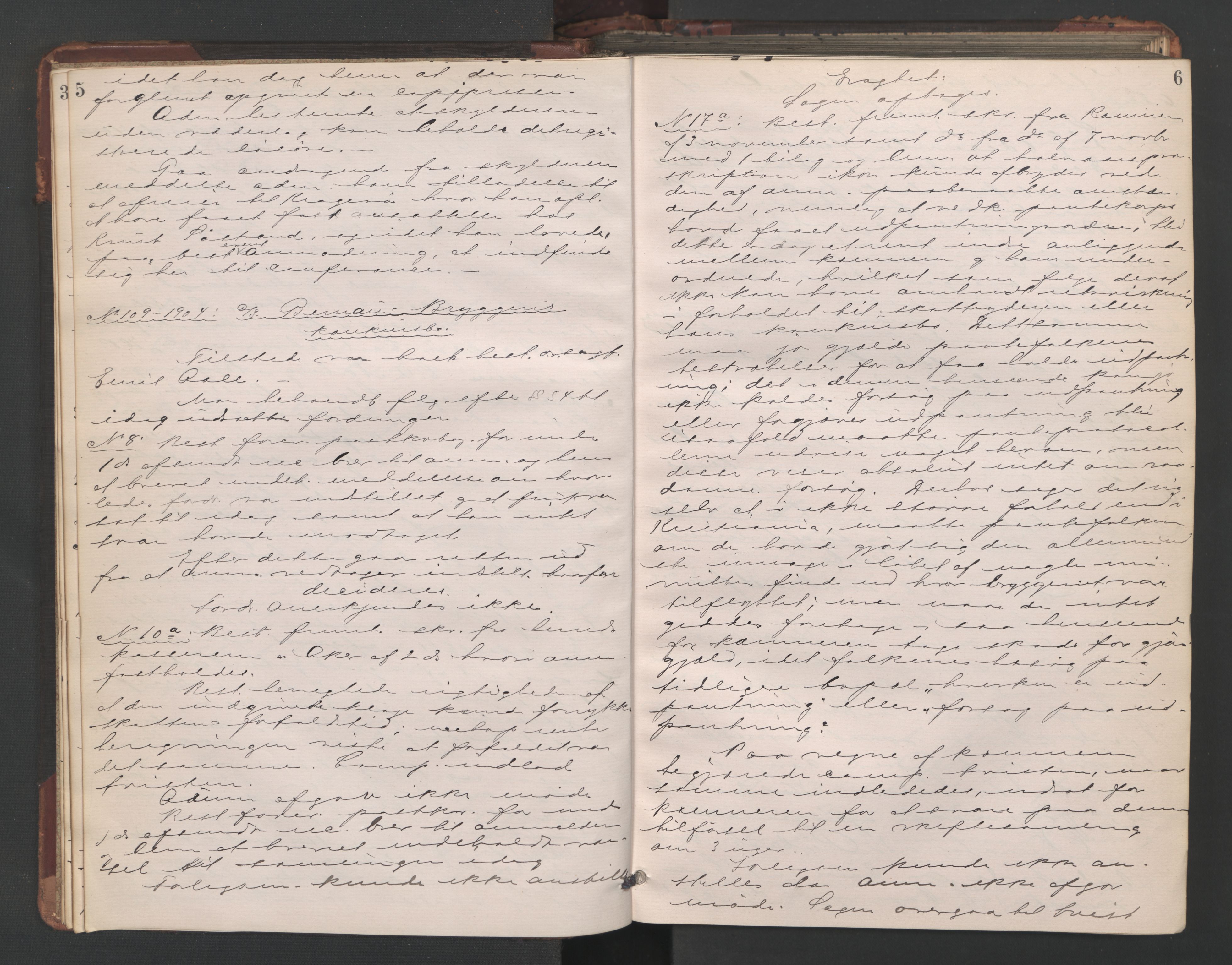 Oslo skifterett, AV/SAO-A-10383/H/Hc/Hcc/L0010: Skifteforhandlingsprotokoll, 1904-1906, p. 5-6