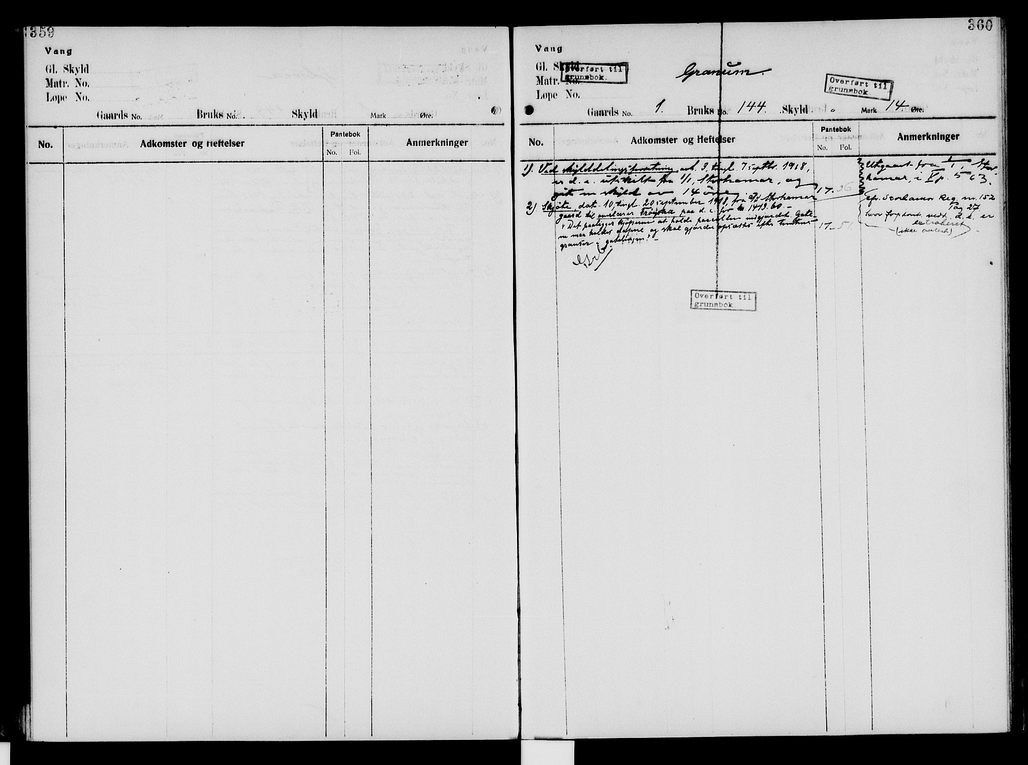 Nord-Hedmark sorenskriveri, SAH/TING-012/H/Ha/Had/Hade/L0005: Mortgage register no. 4.5, 1916-1940, p. 359-360