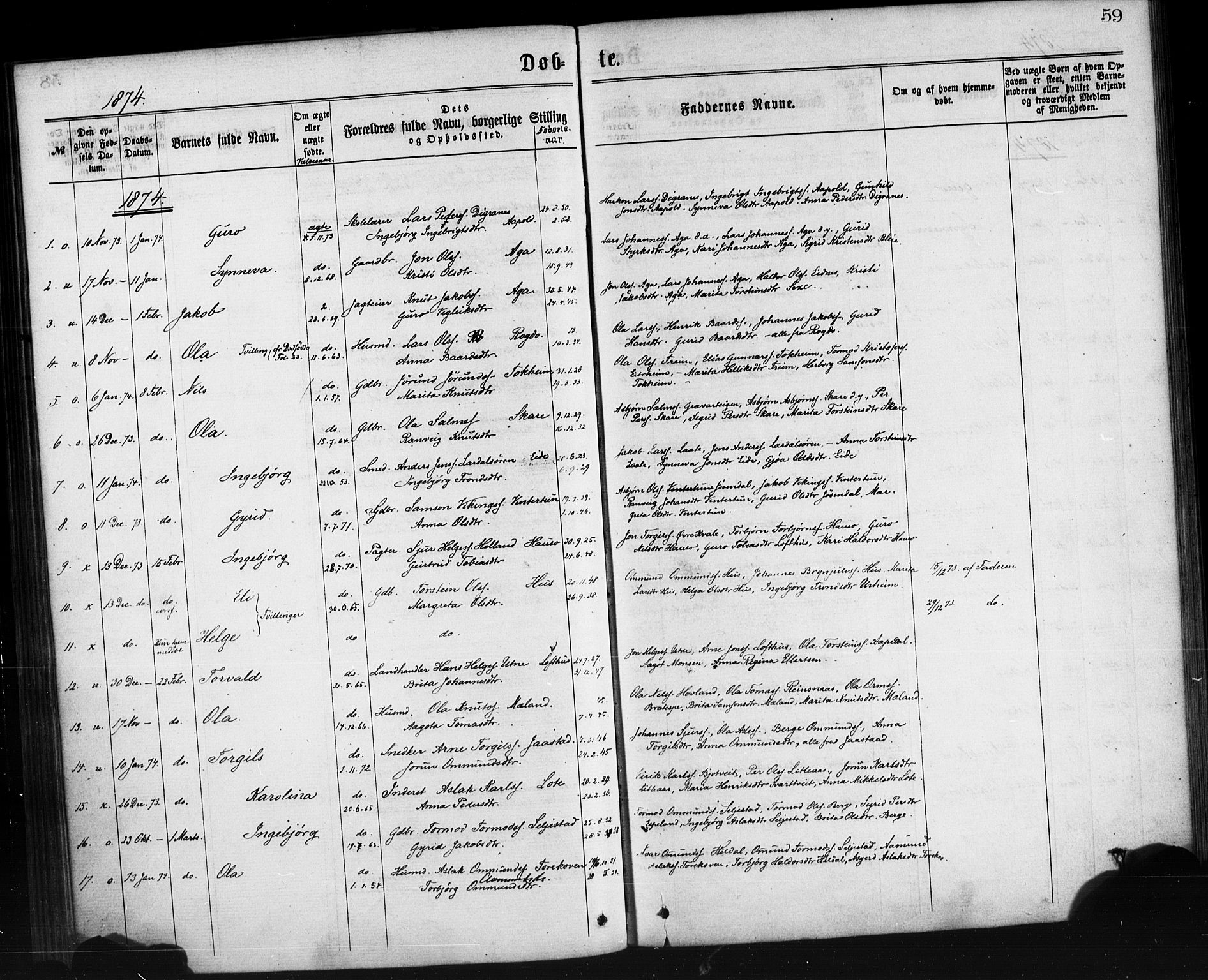 Ullensvang sokneprestembete, SAB/A-78701/H/Haa: Parish register (official) no. A 12, 1867-1881, p. 59