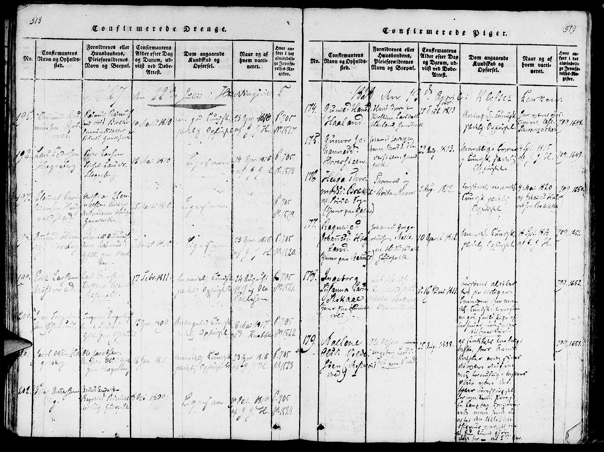 Rennesøy sokneprestkontor, SAST/A -101827/H/Ha/Haa/L0004: Parish register (official) no. A 4, 1816-1837, p. 518-519