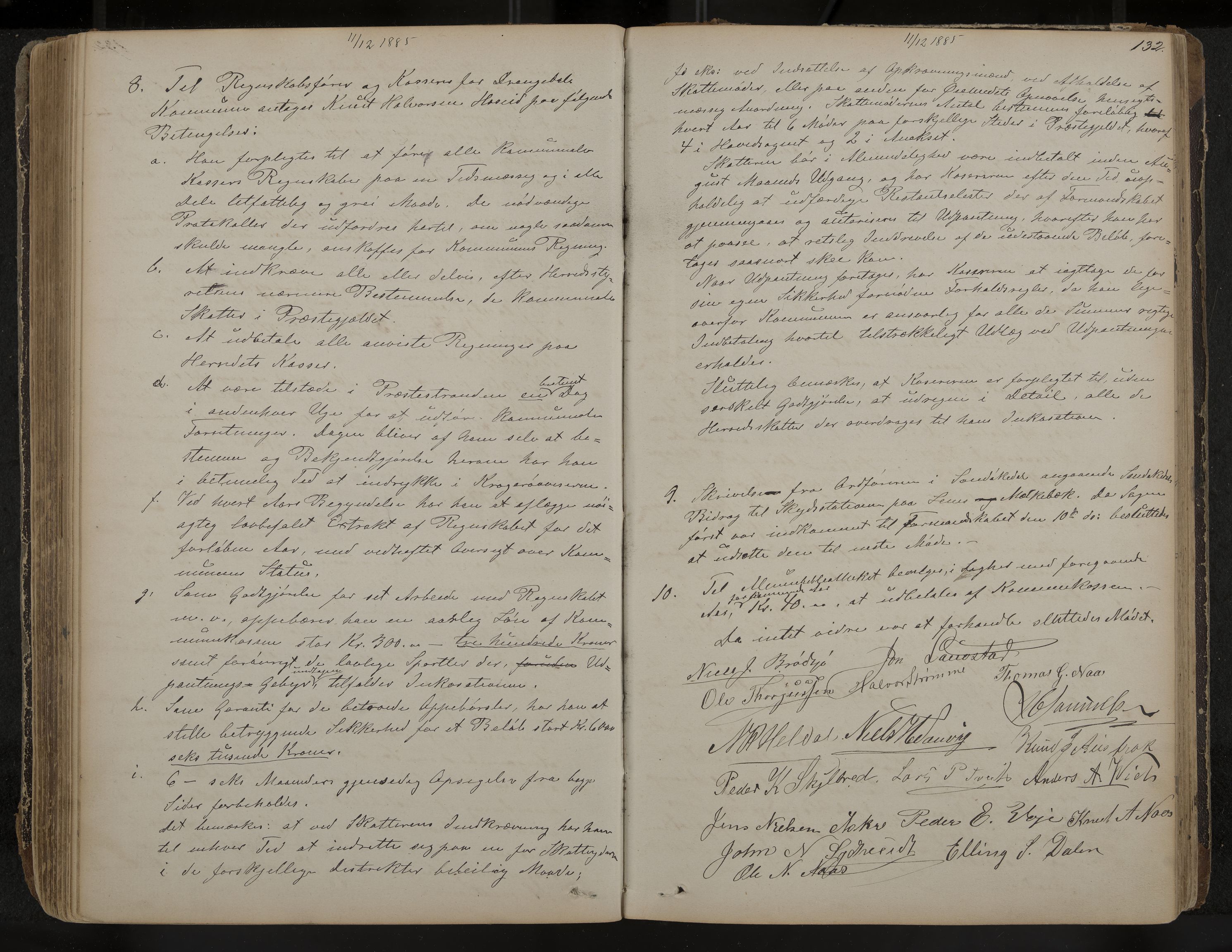 Drangedal formannskap og sentraladministrasjon, IKAK/0817021/A/L0002: Møtebok, 1870-1892, p. 132