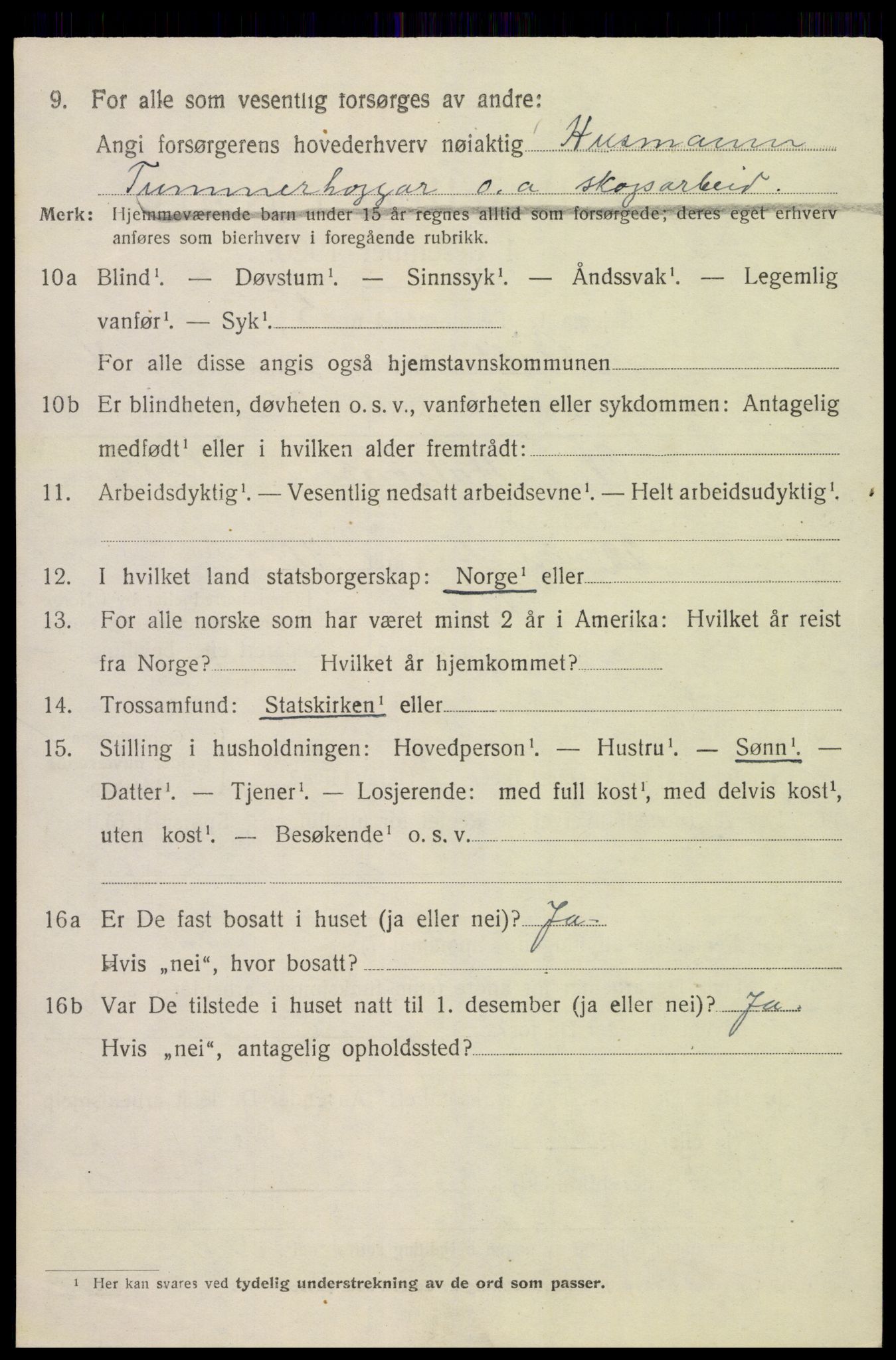 SAK, 1920 census for Valle, 1920, p. 2272