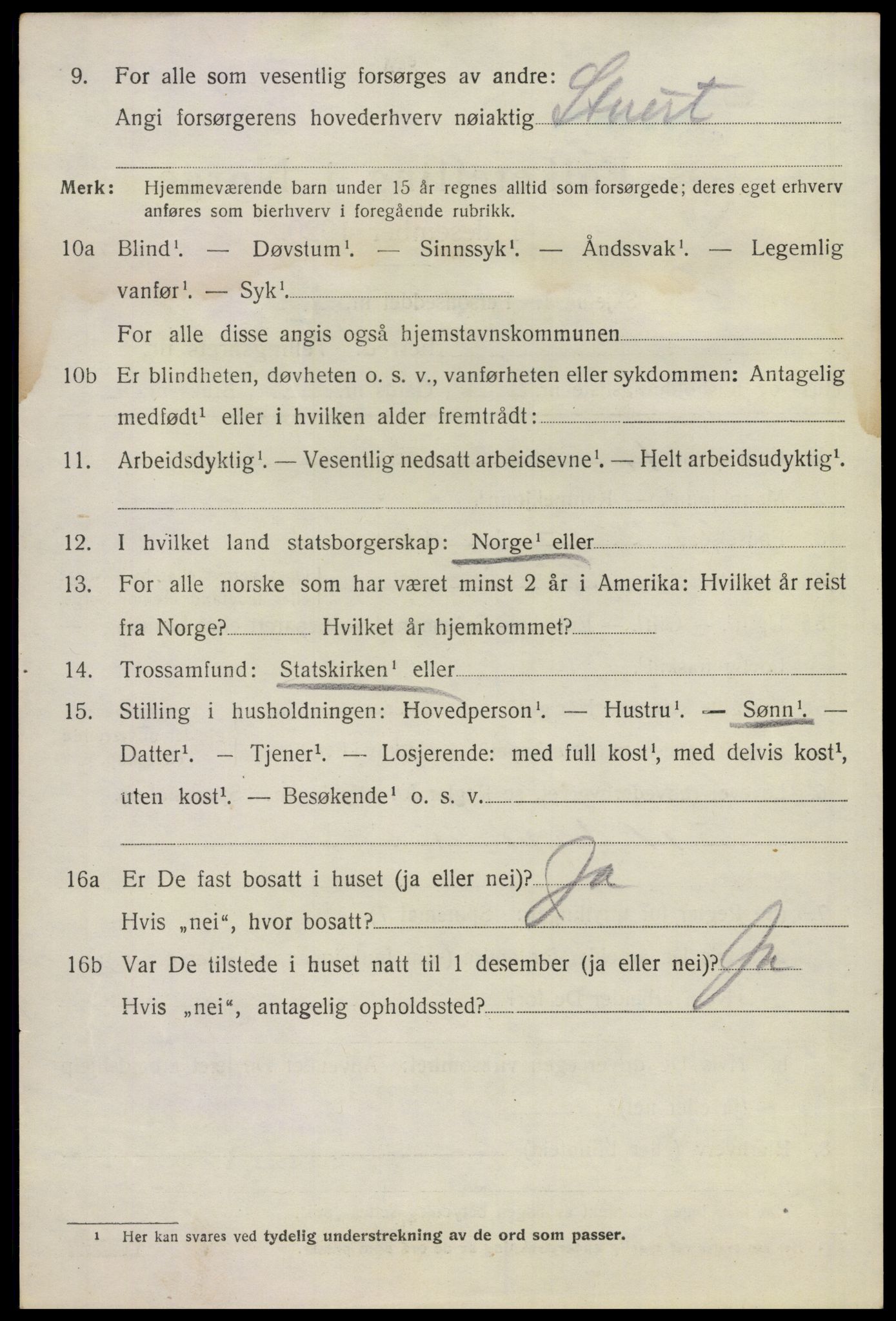 SAKO, 1920 census for Sandeherred, 1920, p. 12711