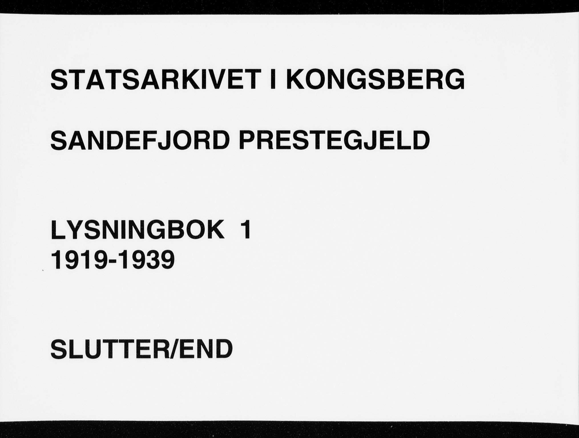 Sandefjord kirkebøker, AV/SAKO-A-315/H/Ha/L0001: Banns register no. 1, 1919-1939