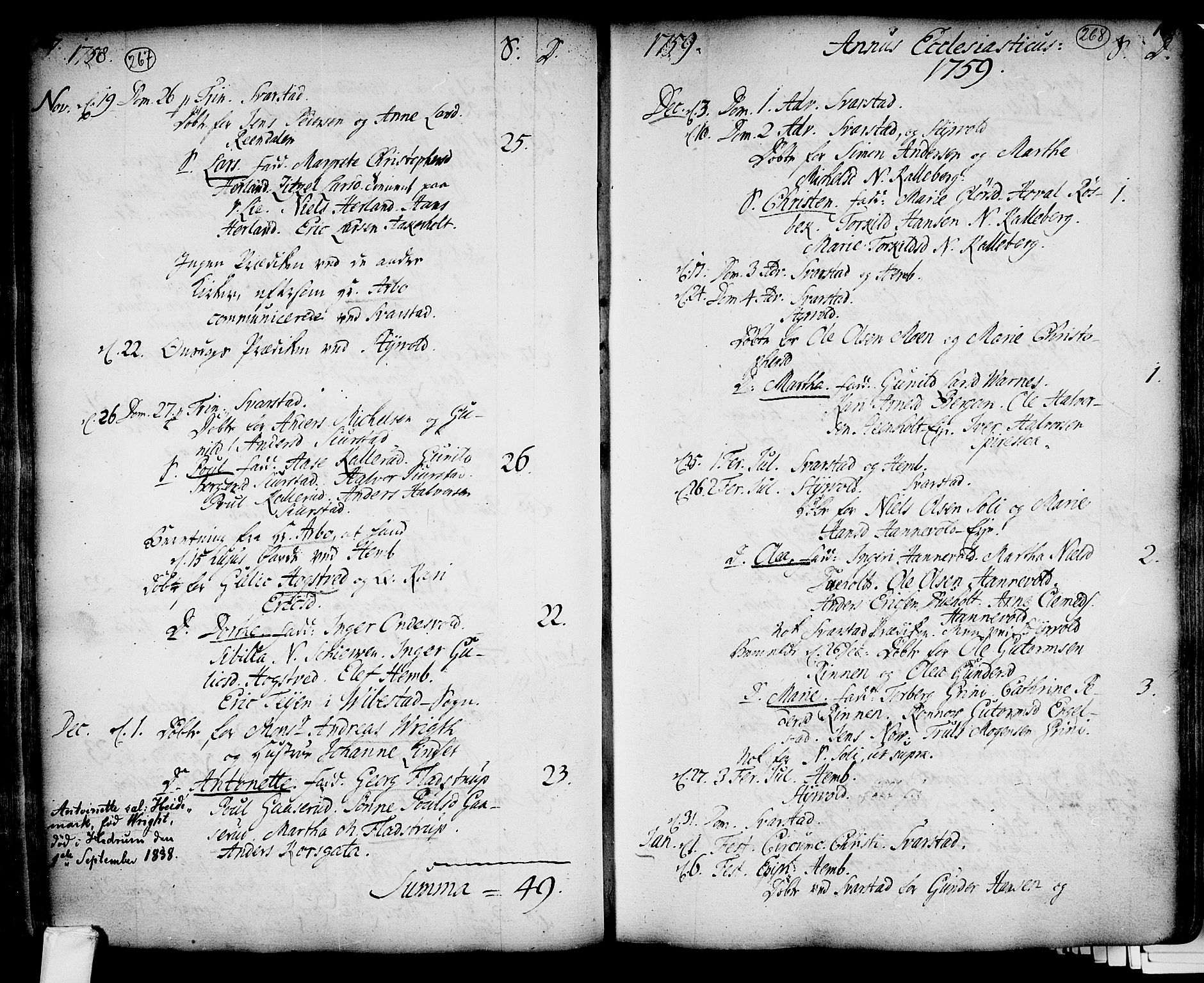 Lardal kirkebøker, SAKO/A-350/F/Fa/L0003: Parish register (official) no. I 3, 1733-1815, p. 267-268