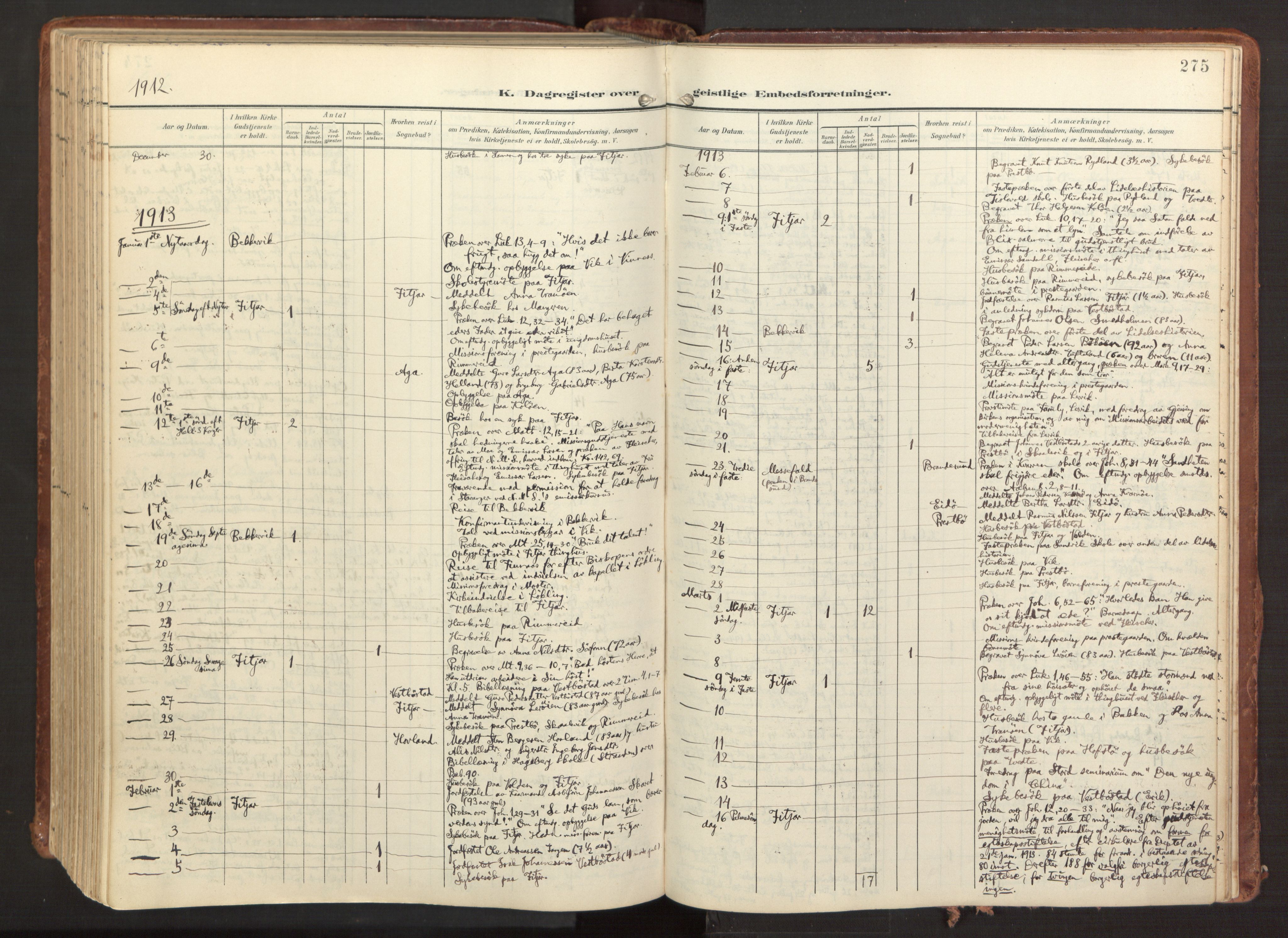 Fitjar sokneprestembete, AV/SAB-A-99926: Parish register (official) no. A 3, 1900-1918, p. 275