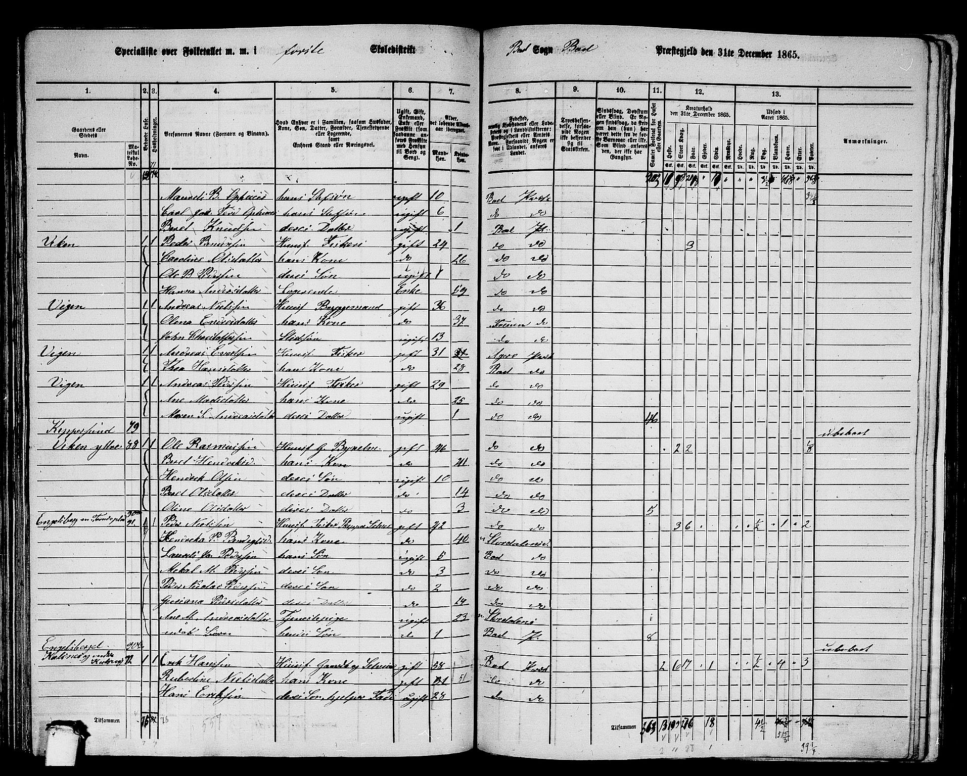 RA, 1865 census for Bud, 1865, p. 69