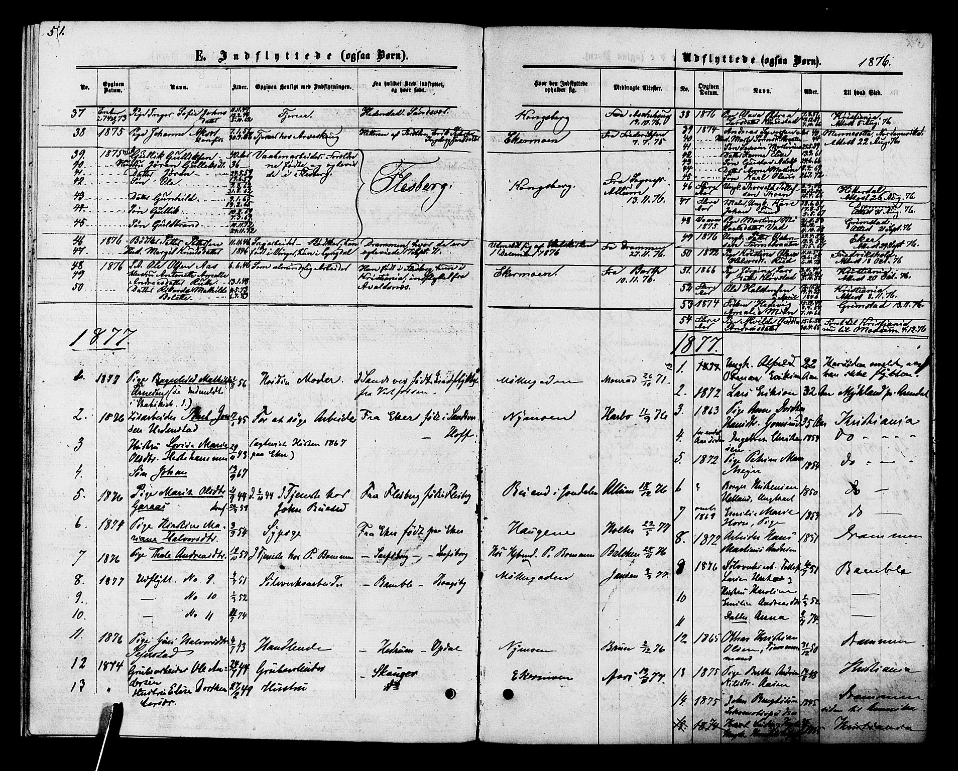 Kongsberg kirkebøker, SAKO/A-22/F/Fa/L0011: Parish register (official) no. I 11, 1876-1877, p. 51