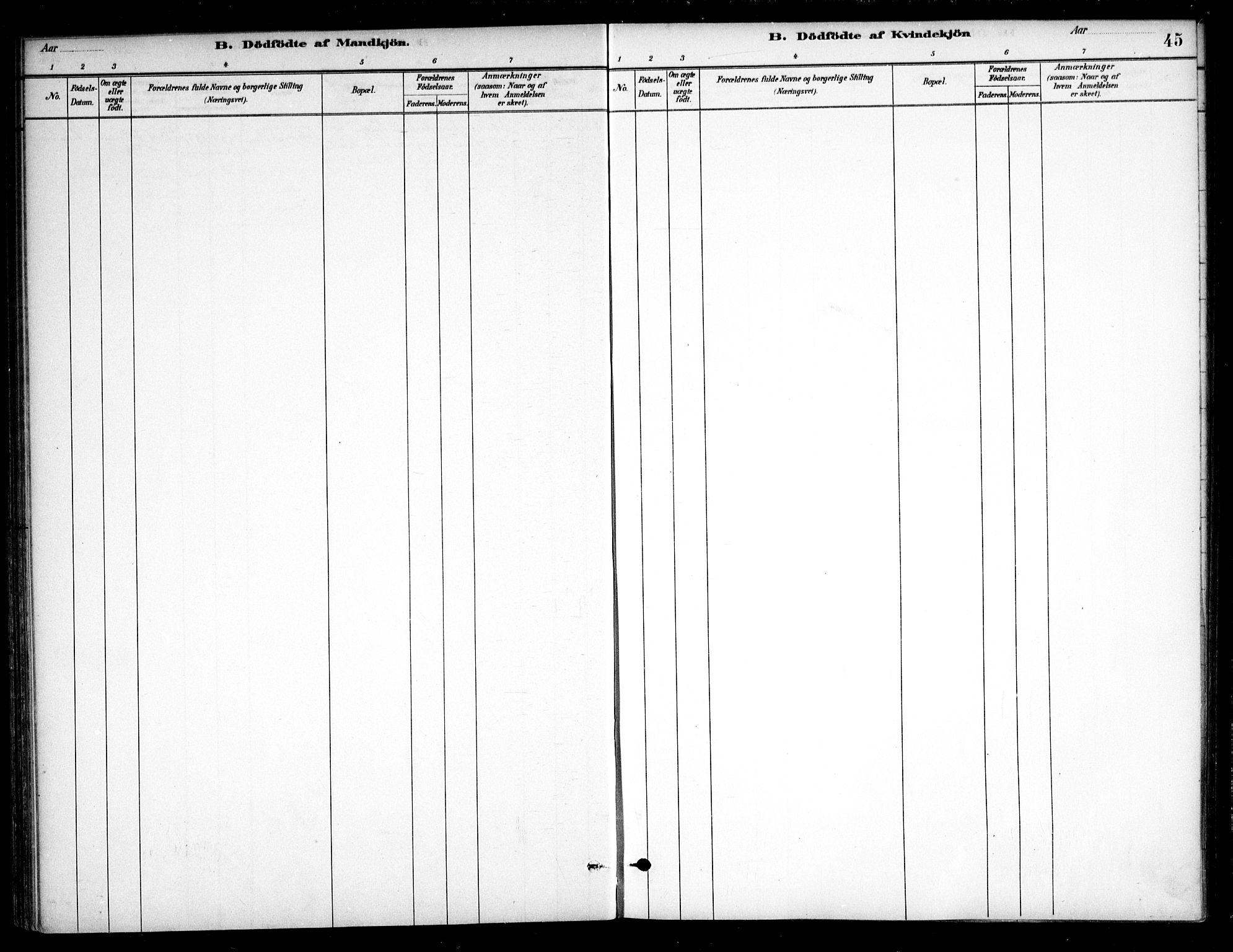 Nannestad prestekontor Kirkebøker, AV/SAO-A-10414a/F/Fc/L0001: Parish register (official) no. III 1, 1881-1892, p. 45