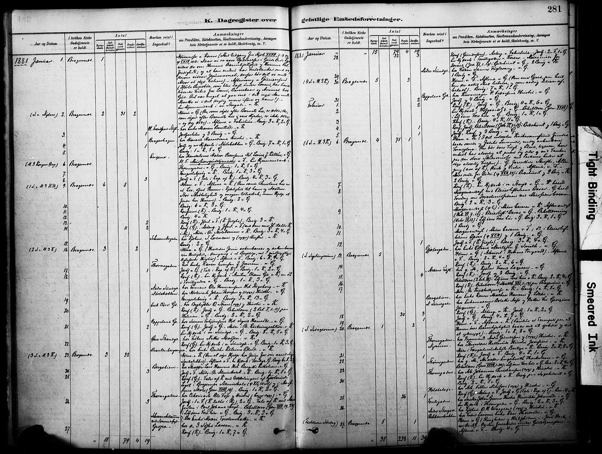 Bragernes kirkebøker, AV/SAKO-A-6/F/Fc/L0005: Parish register (official) no. III 5, 1878-1890, p. 281