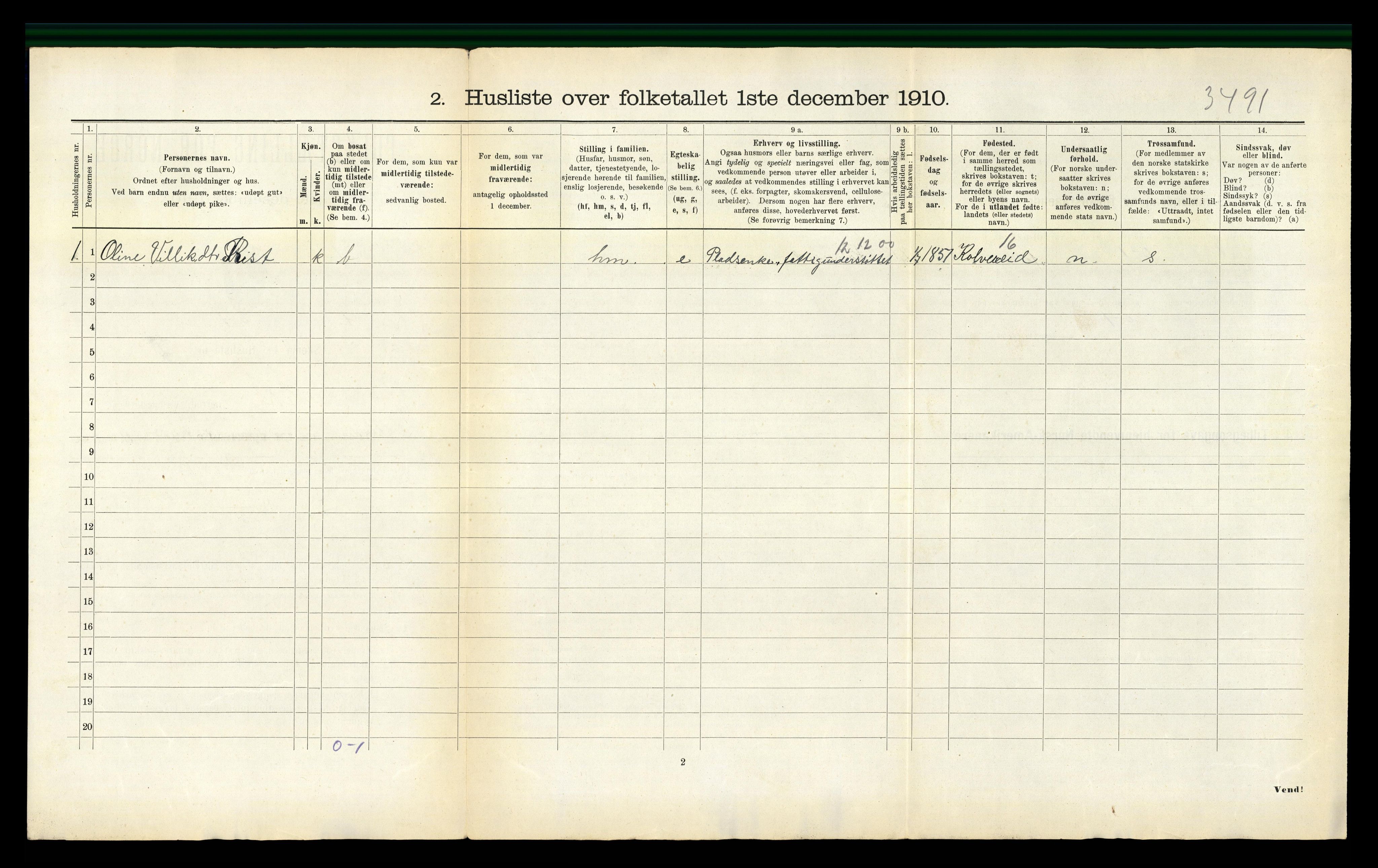 RA, 1910 census for Leka, 1910, p. 407