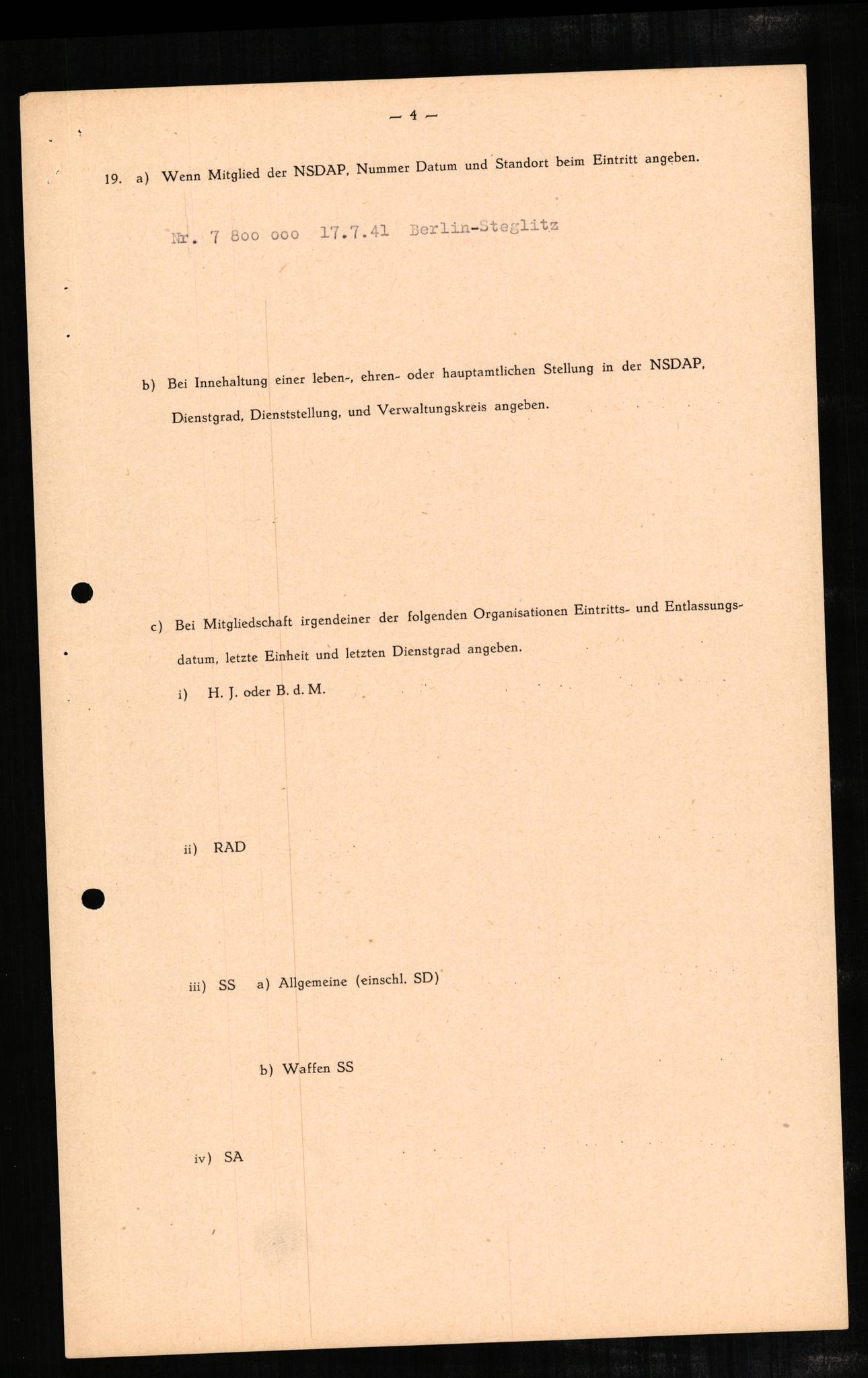 Forsvaret, Forsvarets overkommando II, AV/RA-RAFA-3915/D/Db/L0002: CI Questionaires. Tyske okkupasjonsstyrker i Norge. Tyskere., 1945-1946, p. 292