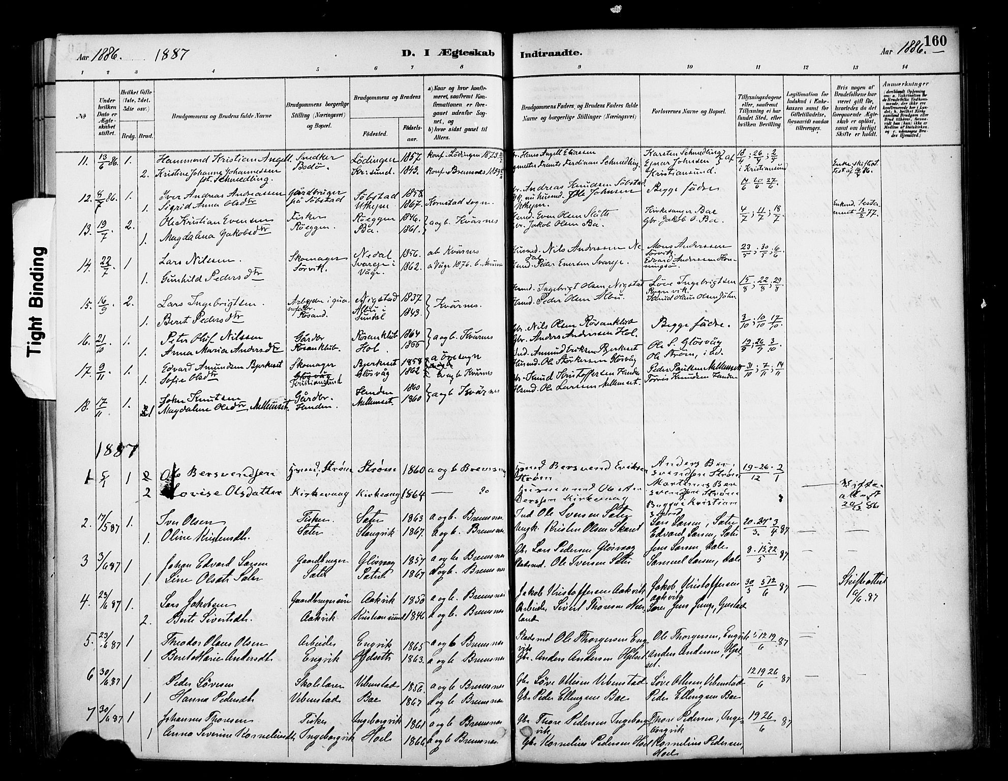 Ministerialprotokoller, klokkerbøker og fødselsregistre - Møre og Romsdal, SAT/A-1454/569/L0819: Parish register (official) no. 569A05, 1885-1899, p. 160