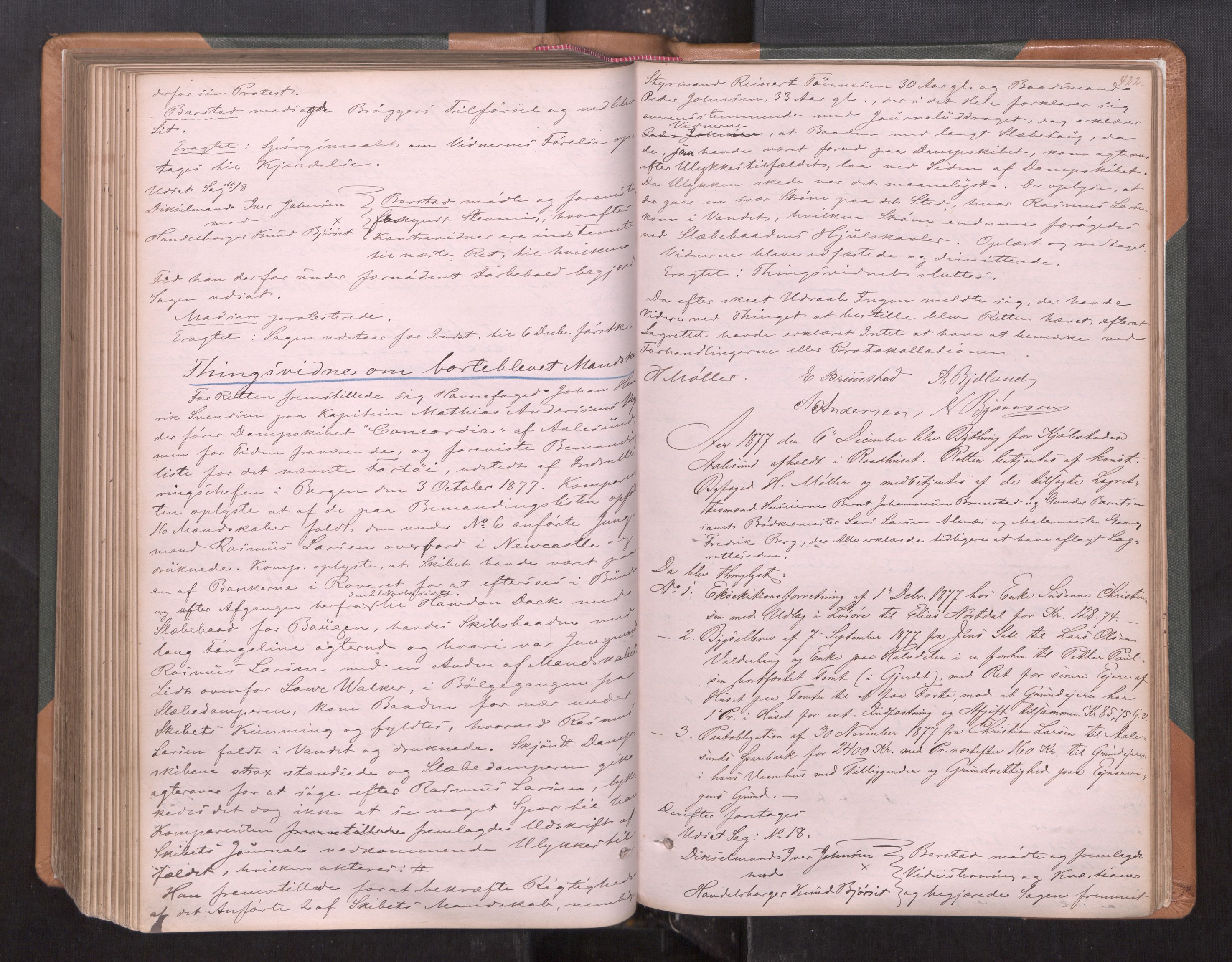 Ålesund byfogd, AV/SAT-A-4384/0001/01/01A/L0002: Tingbok, 1870-1878, p. 421b-422a