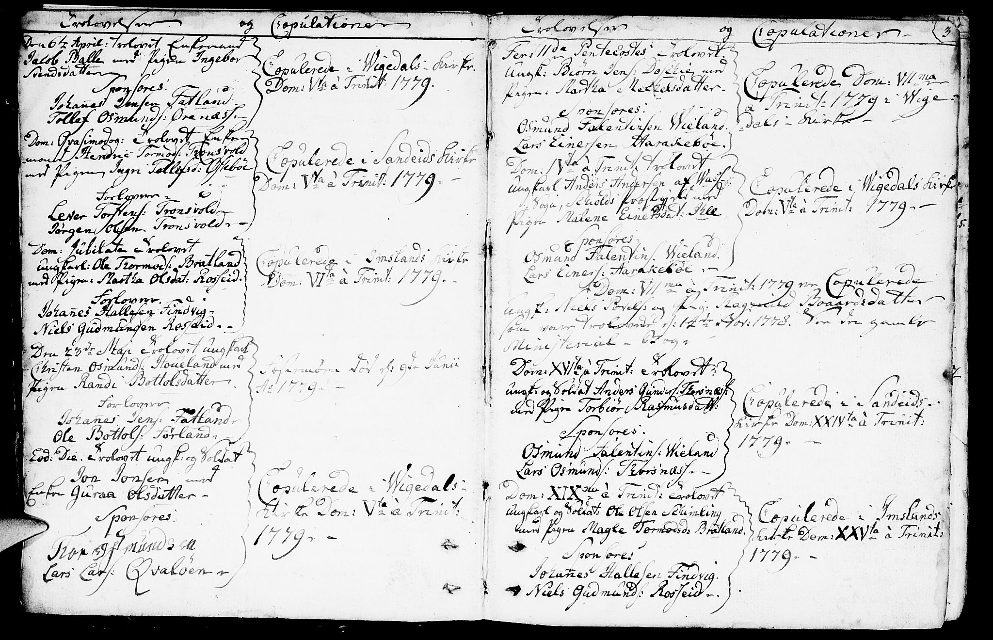 Vikedal sokneprestkontor, SAST/A-101840/01/IV: Parish register (official) no. A 2, 1779-1817, p. 3