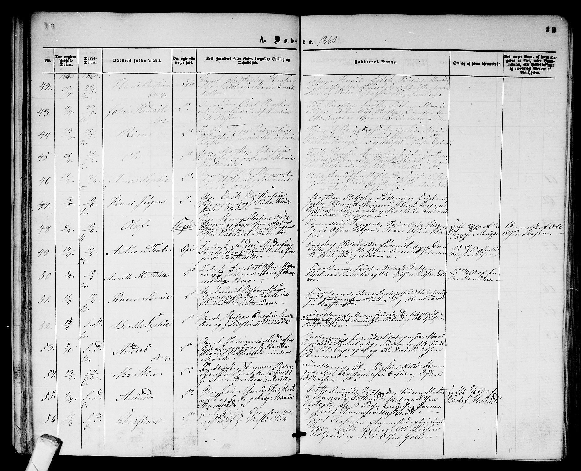 Sandsvær kirkebøker, SAKO/A-244/G/Ga/L0005: Parish register (copy) no. I 5, 1857-1873, p. 32