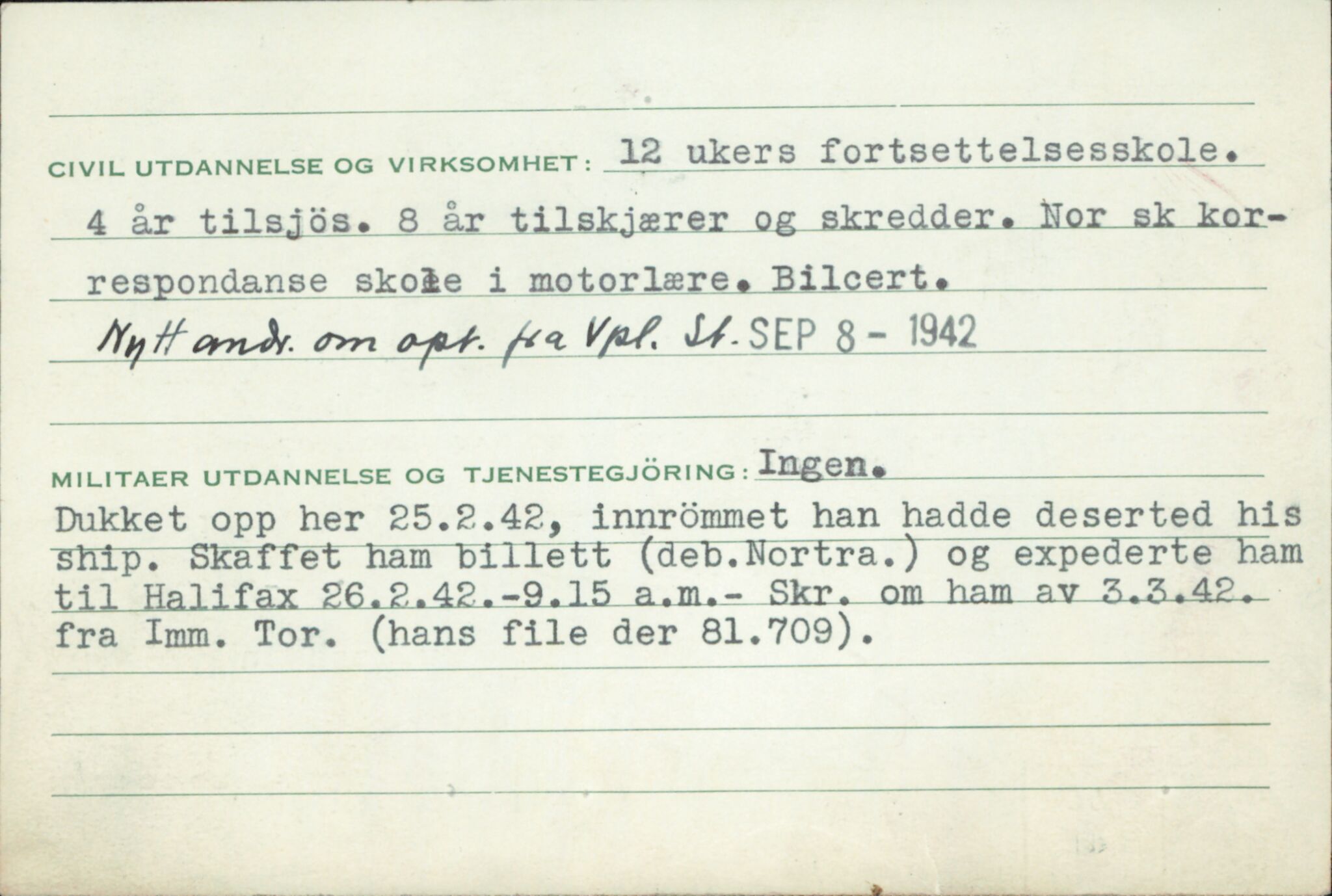 Forsvaret, Forsvarets overkommando/Luftforsvarsstaben, RA/RAFA-4079/P/Pa/L0024: Personellpapirer, 1910, p. 316