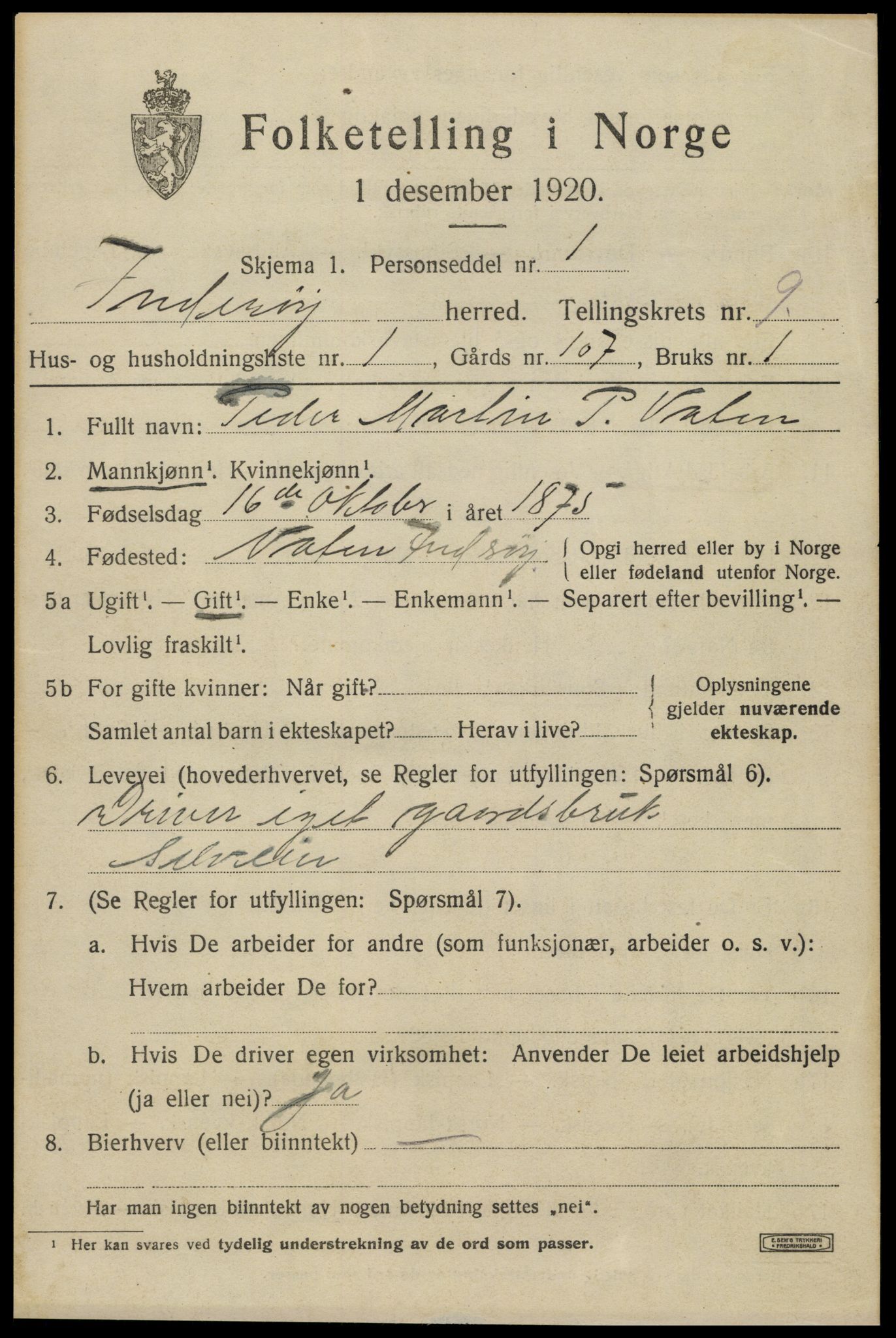 SAT, 1920 census for Inderøy, 1920, p. 6025