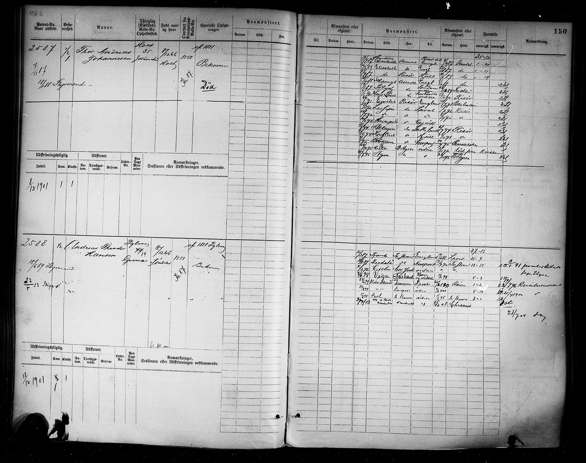 Tvedestrand mønstringskrets, AV/SAK-2031-0011/F/Fb/L0004: Hovedrulle A nr 2289-3056, R-5, 1880-1910, p. 155