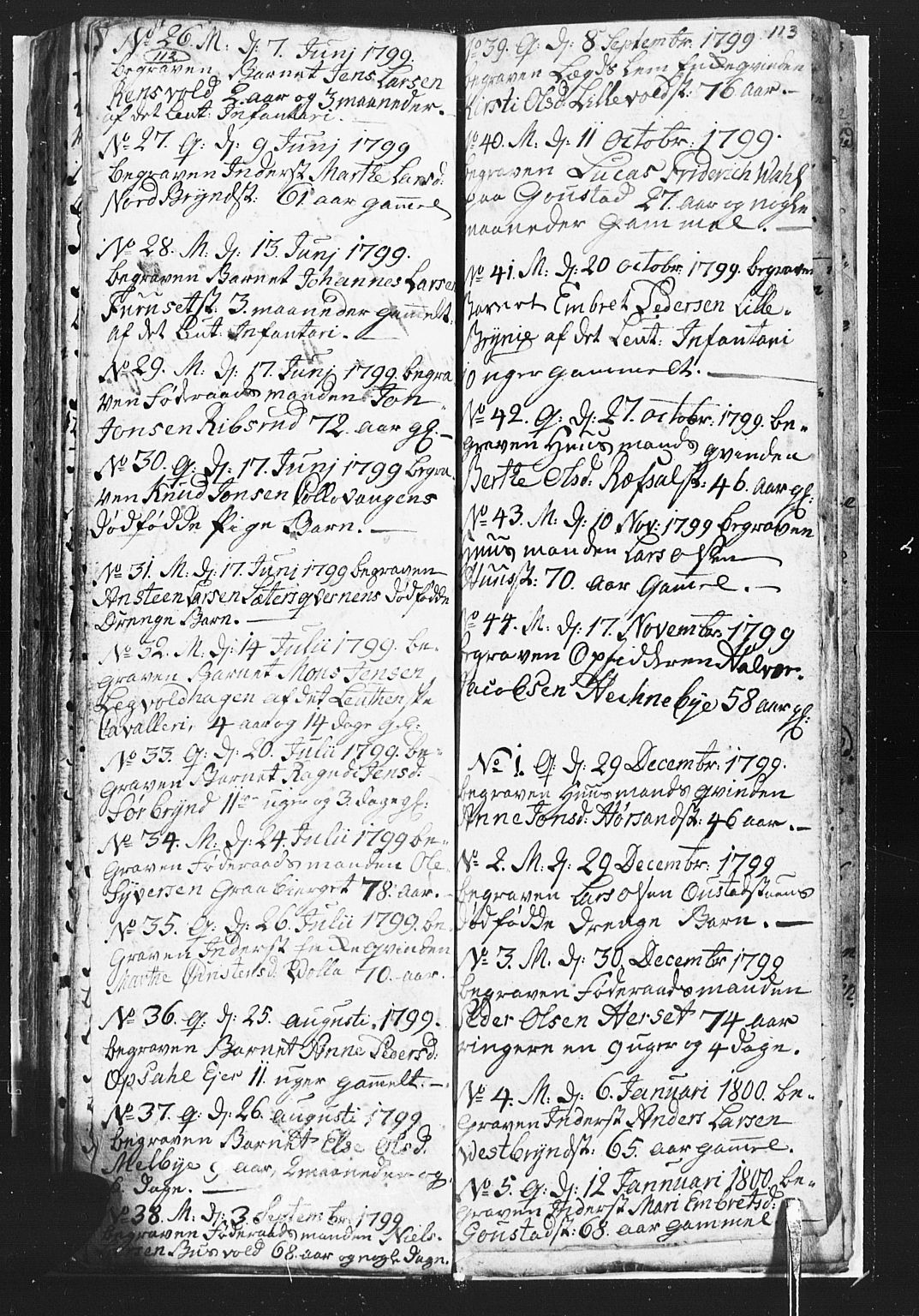 Romedal prestekontor, SAH/PREST-004/L/L0002: Parish register (copy) no. 2, 1795-1800, p. 112-113
