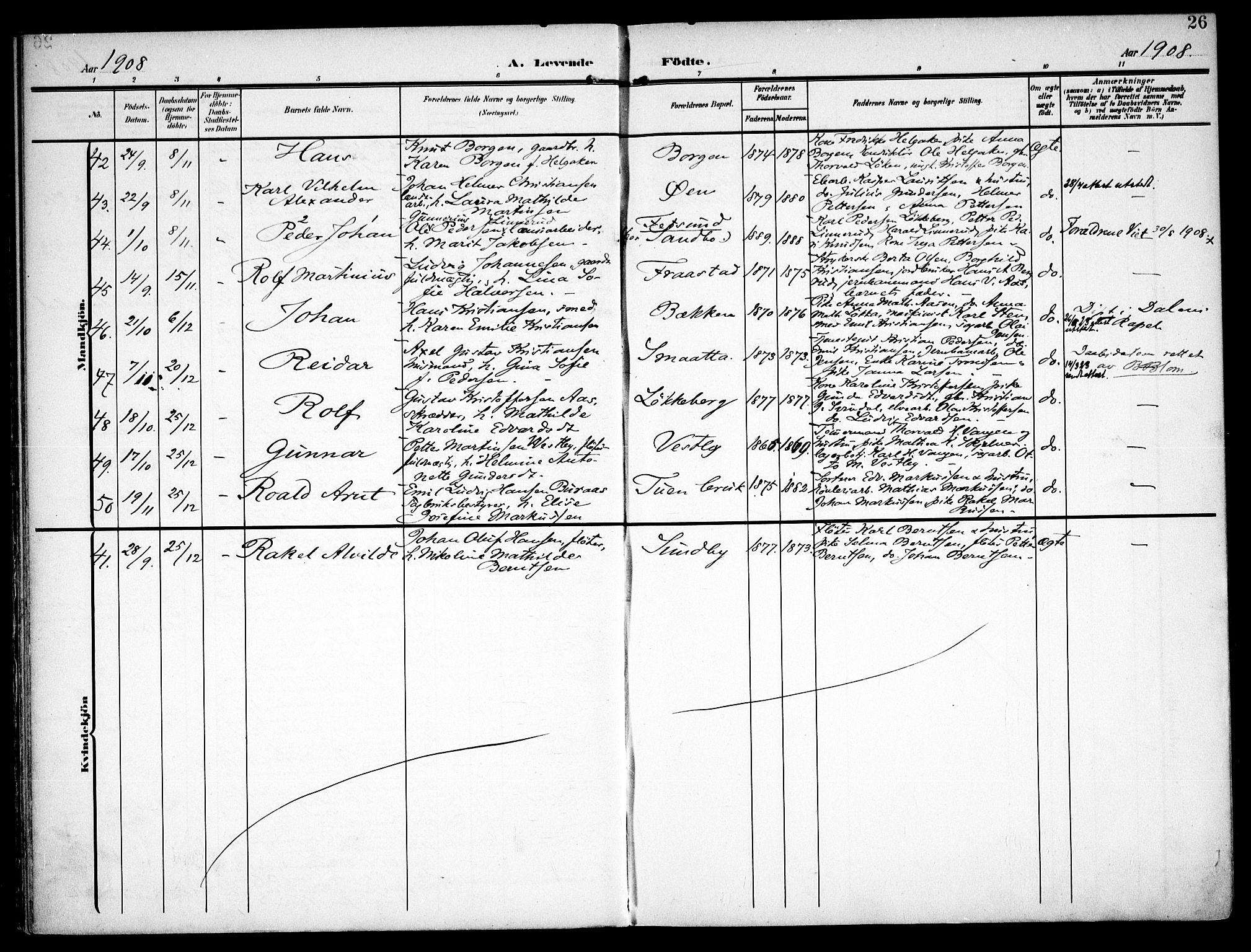 Fet prestekontor Kirkebøker, AV/SAO-A-10370a/F/Fa/L0016: Parish register (official) no. I 16, 1905-1914, p. 26