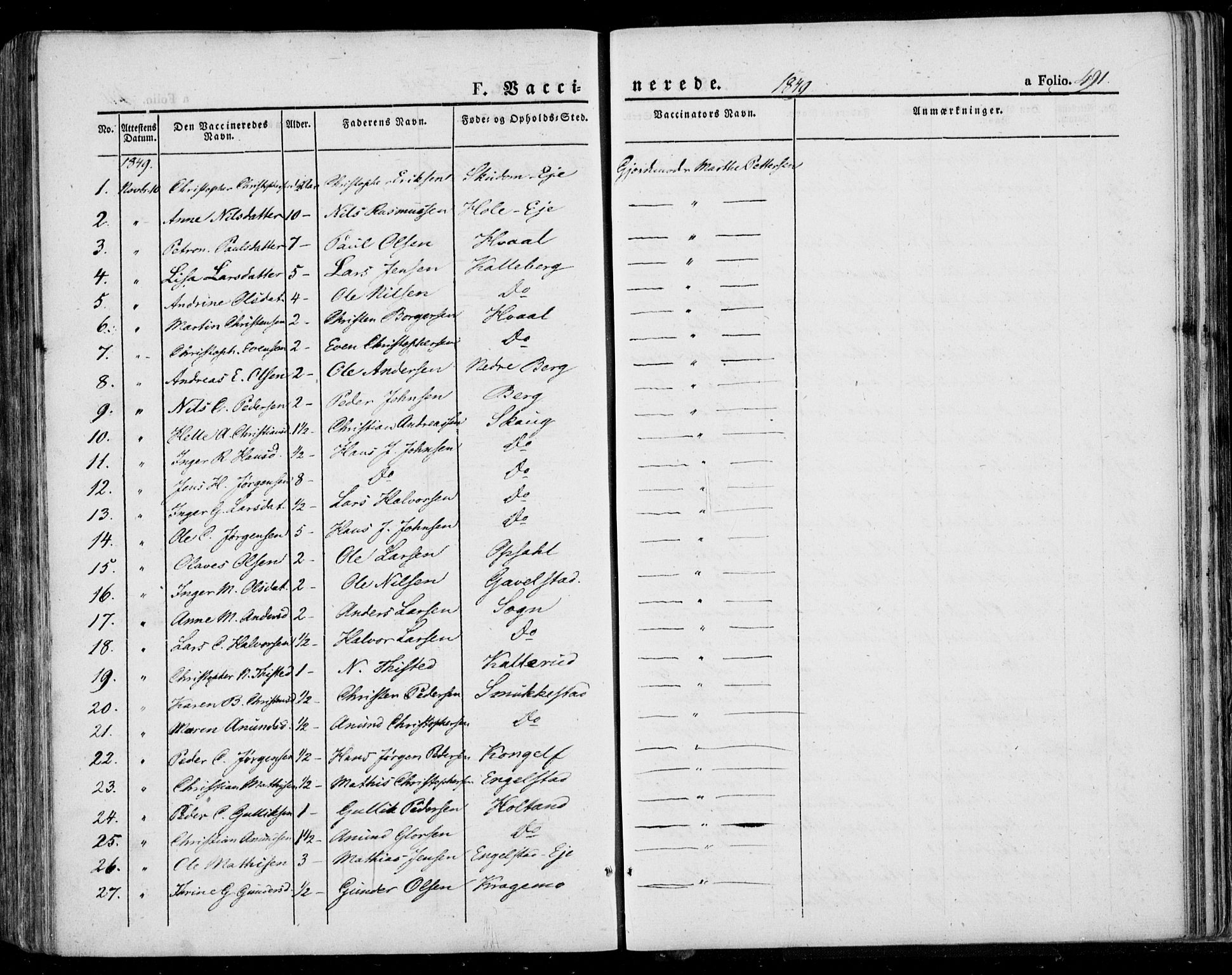 Lardal kirkebøker, AV/SAKO-A-350/F/Fa/L0006: Parish register (official) no. I 6, 1835-1860, p. 491