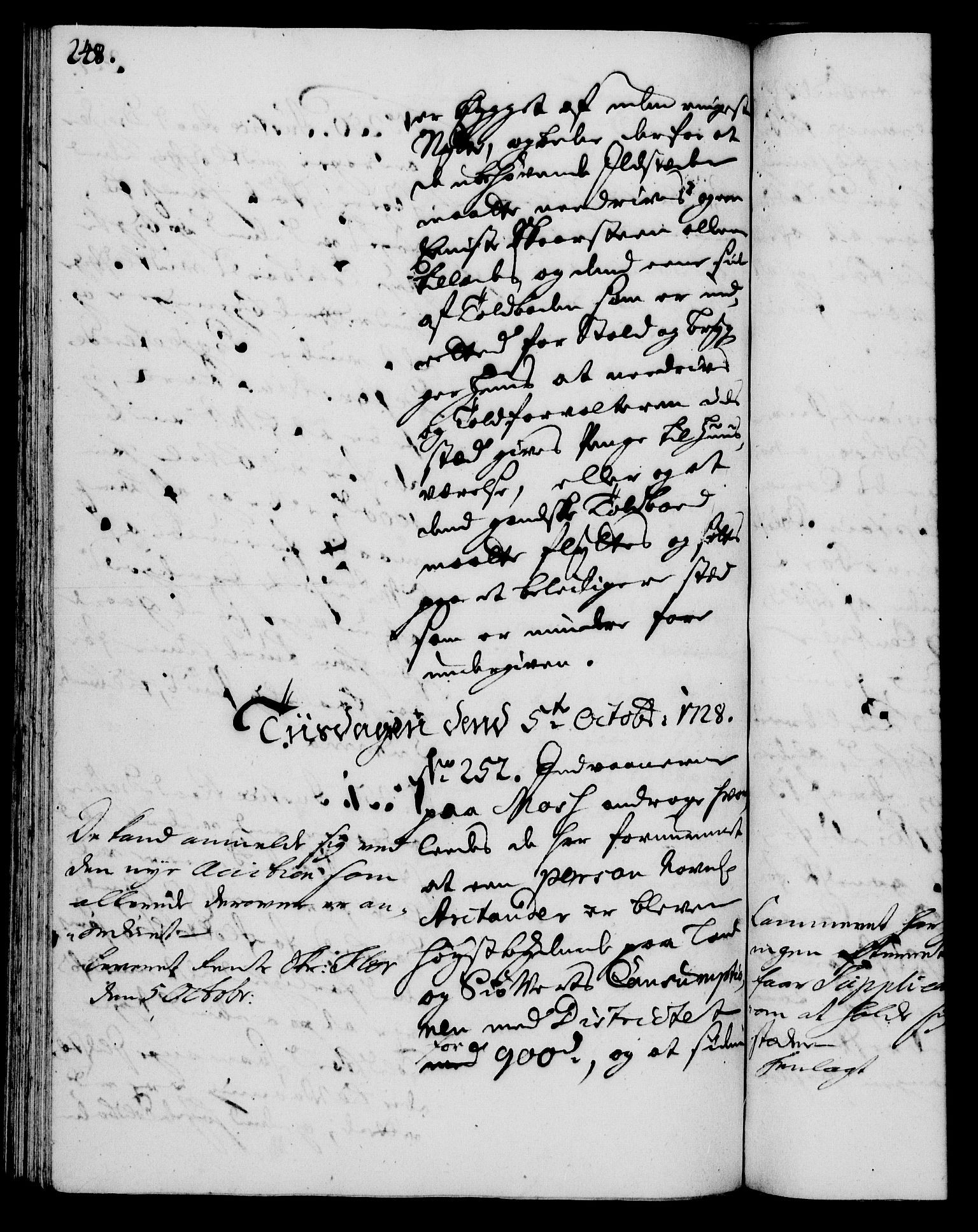 Rentekammeret, Kammerkanselliet, RA/EA-3111/G/Gh/Gha/L0010: Norsk ekstraktmemorialprotokoll (merket RK 53.55), 1728, p. 248