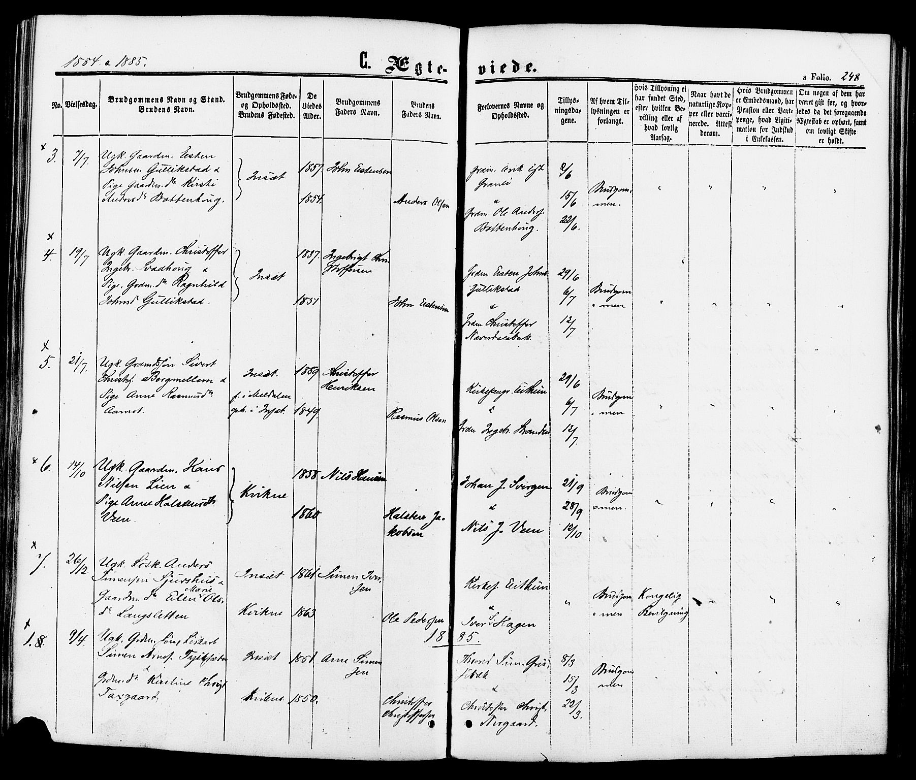 Kvikne prestekontor, SAH/PREST-064/H/Ha/Haa/L0006: Parish register (official) no. 6, 1863-1886, p. 248