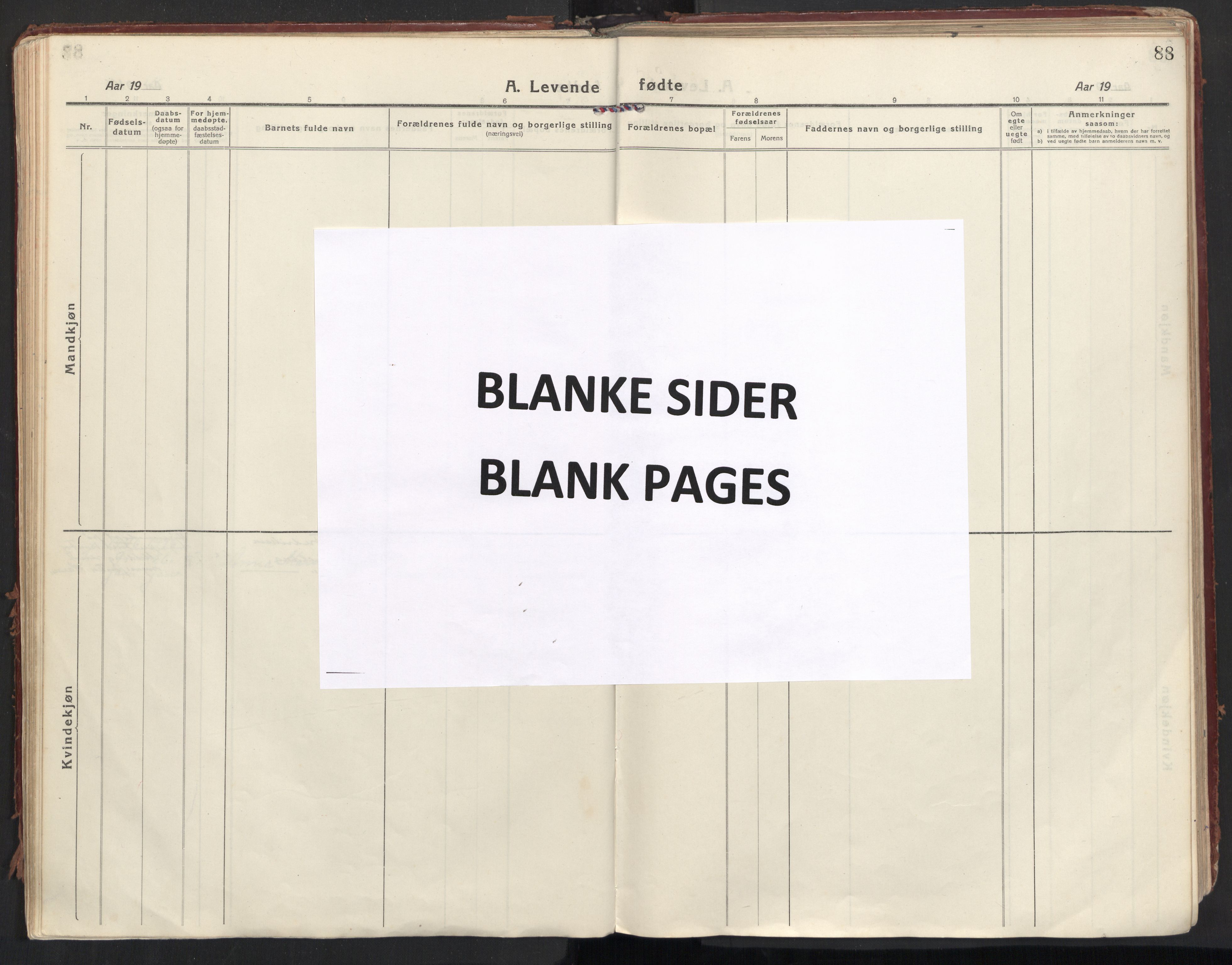 Ministerialprotokoller, klokkerbøker og fødselsregistre - Møre og Romsdal, SAT/A-1454/501/L0012: Parish register (official) no. 501A12, 1920-1946, p. 88