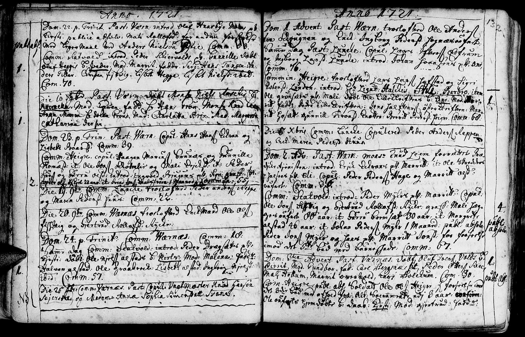 Ministerialprotokoller, klokkerbøker og fødselsregistre - Nord-Trøndelag, SAT/A-1458/709/L0054: Parish register (official) no. 709A02, 1714-1738, p. 131-132