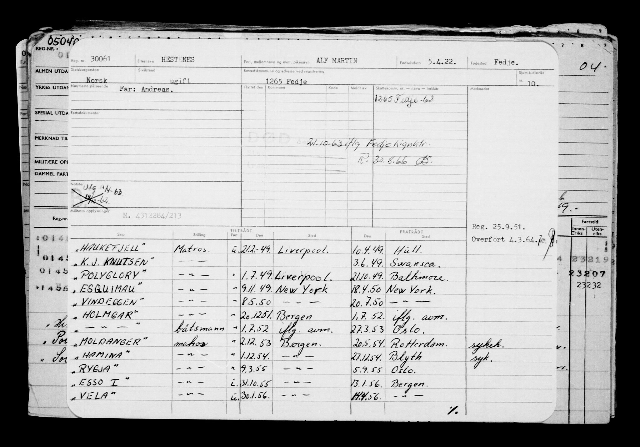 Direktoratet for sjømenn, AV/RA-S-3545/G/Gb/L0205: Hovedkort, 1922, p. 106