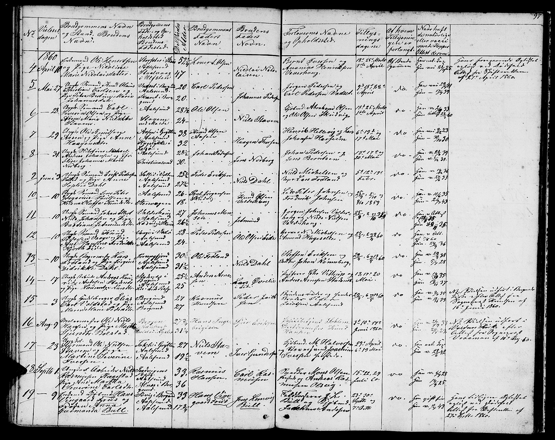 Ministerialprotokoller, klokkerbøker og fødselsregistre - Møre og Romsdal, SAT/A-1454/529/L0464: Parish register (copy) no. 529C01, 1855-1867, p. 97