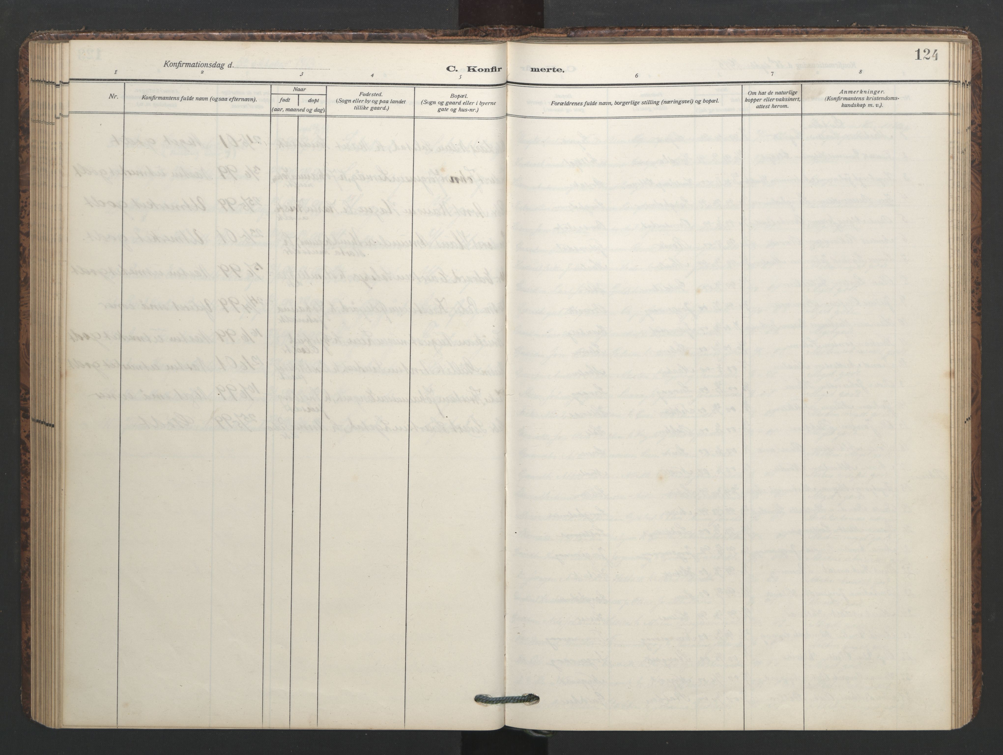 Ministerialprotokoller, klokkerbøker og fødselsregistre - Møre og Romsdal, AV/SAT-A-1454/577/L0897: Parish register (copy) no. 577C01, 1909-1946, p. 124