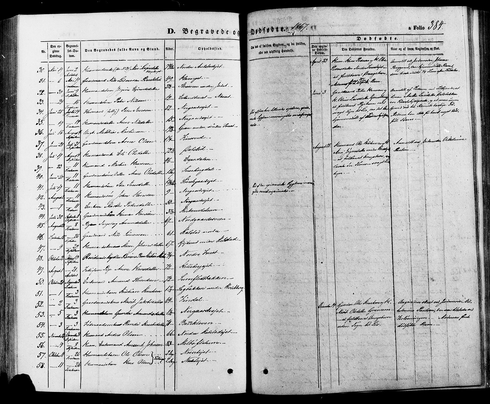 Gausdal prestekontor, SAH/PREST-090/H/Ha/Haa/L0010: Parish register (official) no. 10, 1867-1886, p. 384