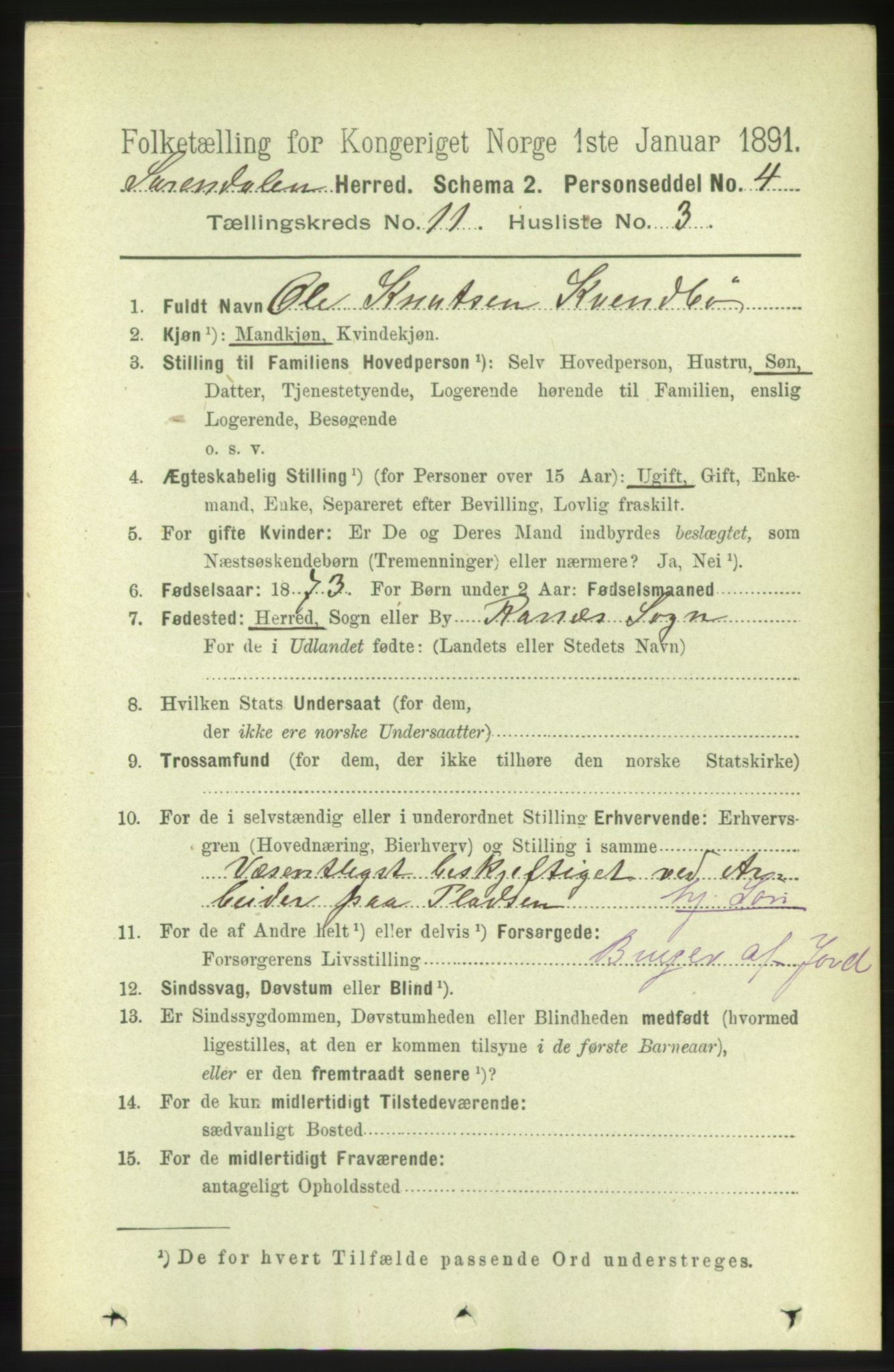 RA, 1891 census for 1566 Surnadal, 1891, p. 2684