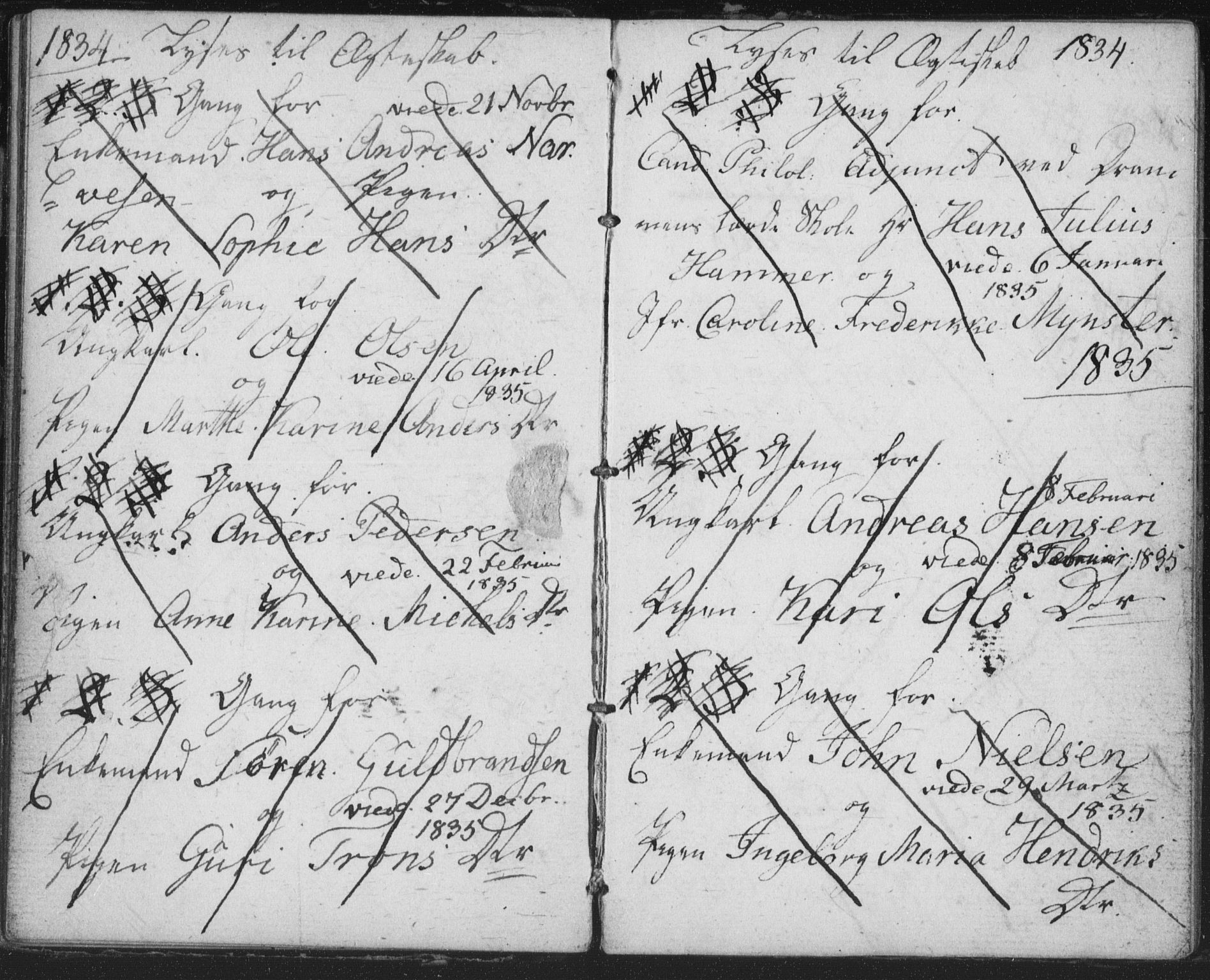 Bragernes kirkebøker, AV/SAKO-A-6/H/Ha/L0002: Banns register no. 2, 1832-1846