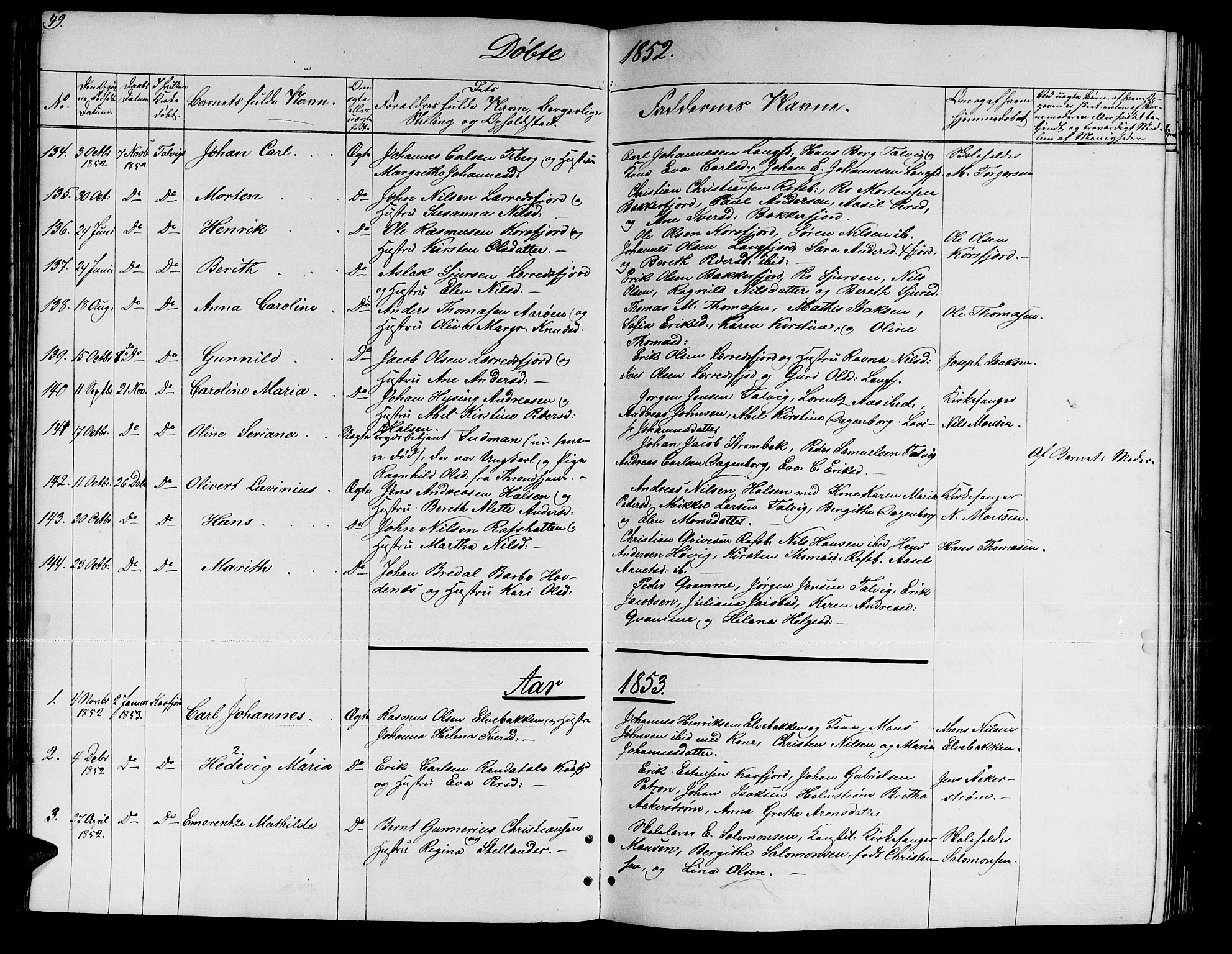Talvik sokneprestkontor, SATØ/S-1337/H/Hb/L0001klokker: Parish register (copy) no. 1, 1847-1863, p. 49