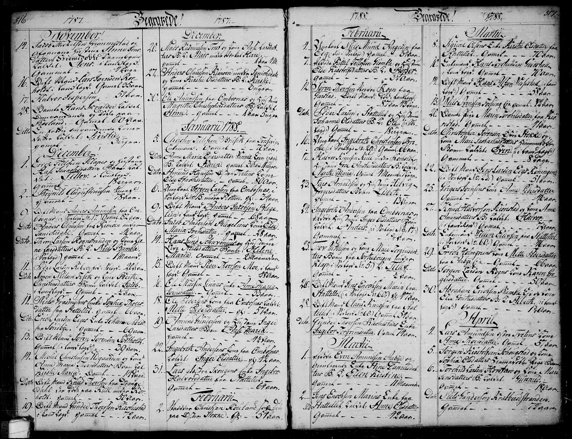 Bamble kirkebøker, SAKO/A-253/F/Fa/L0002: Parish register (official) no. I 2, 1775-1814, p. 516-517