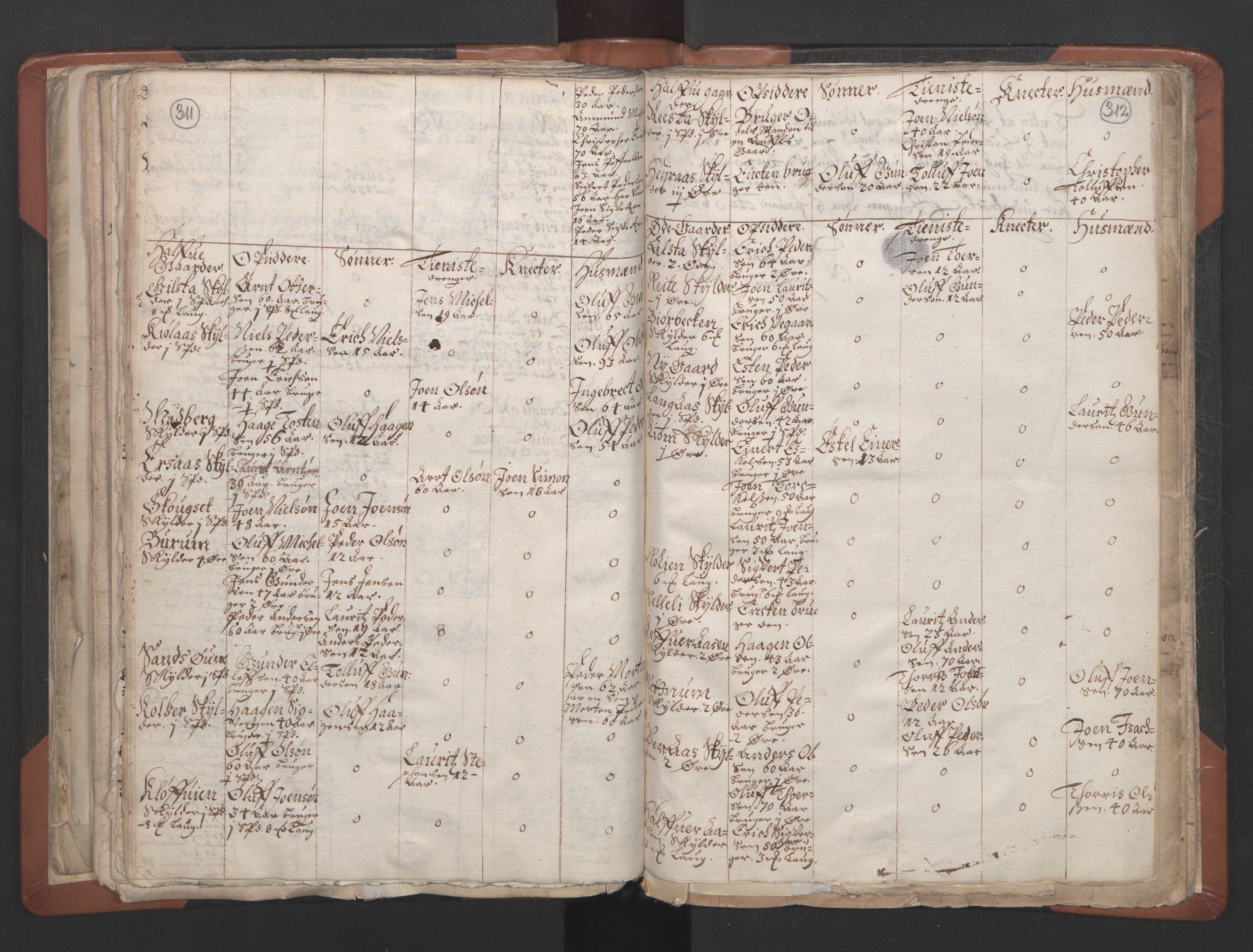 RA, Vicar's Census 1664-1666, no. 32: Innherad deanery, 1664-1666, p. 311-312