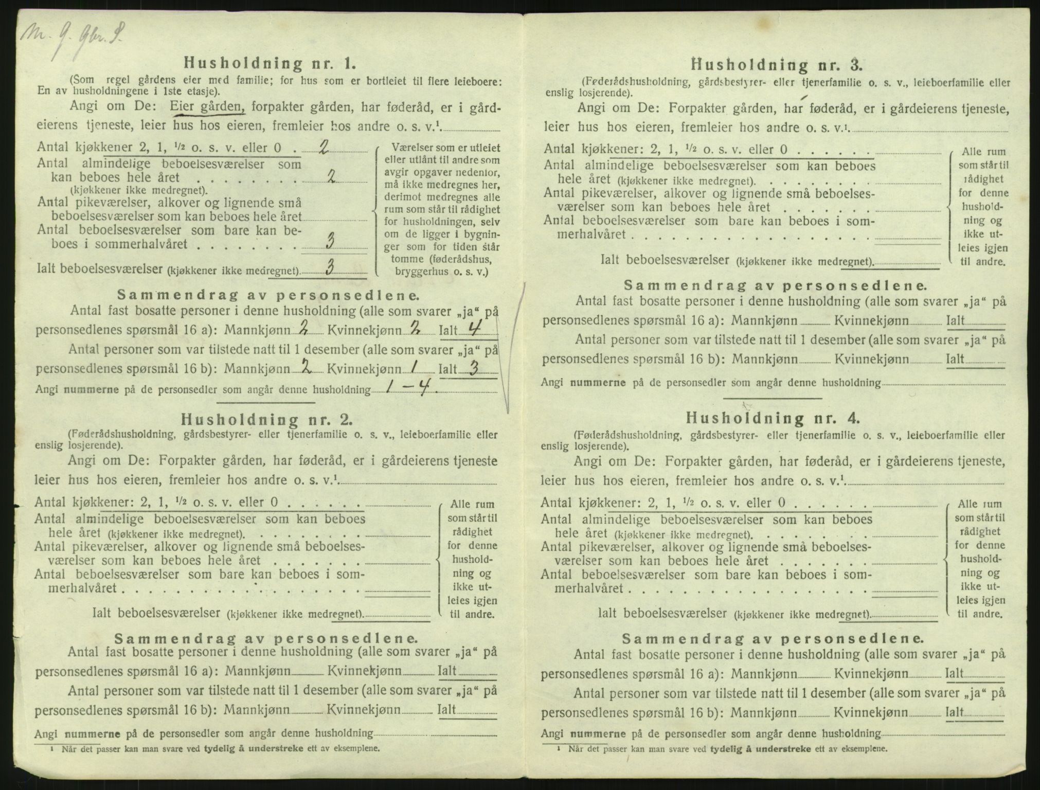 SAH, 1920 census for Nordre Land, 1920, p. 57