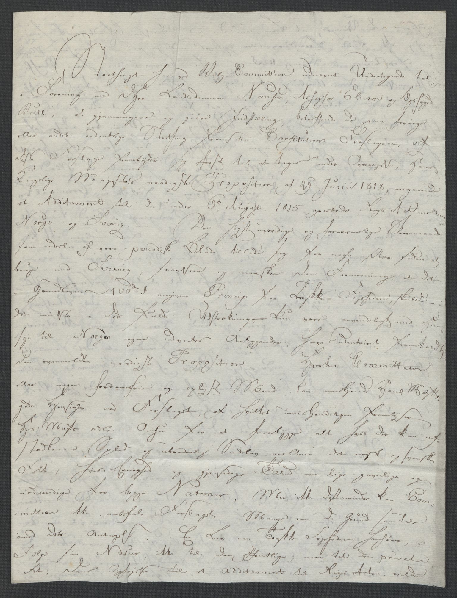 Christie, Wilhelm Frimann Koren, RA/PA-0014/F/L0006: Christies dokumenter fra Stortinget, 1817-1818, p. 455