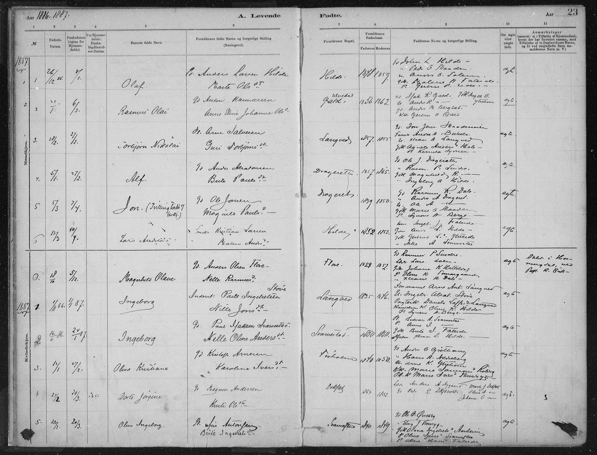 Innvik sokneprestembete, AV/SAB-A-80501: Parish register (official) no. B  1, 1879-1902, p. 23