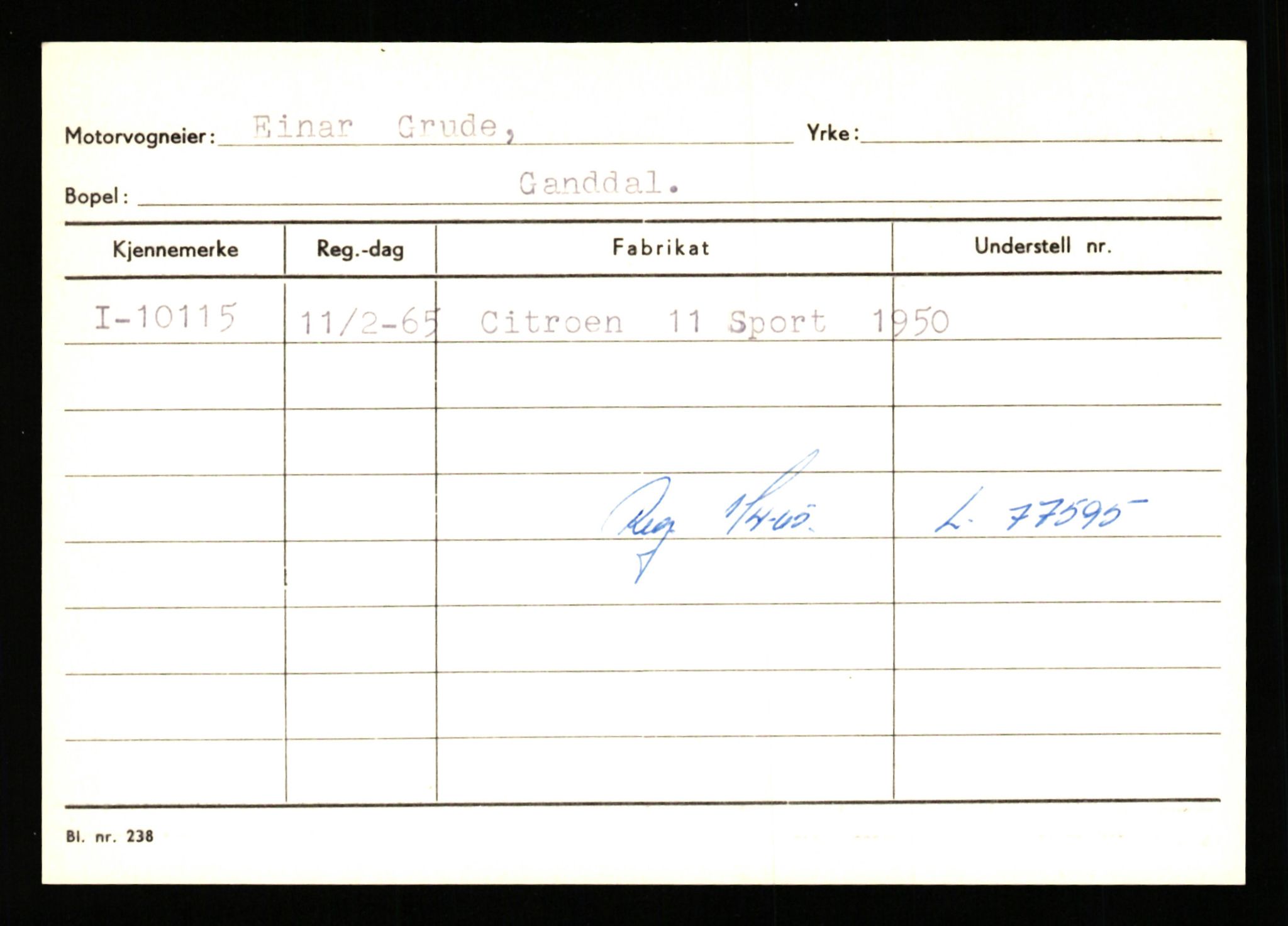 Stavanger trafikkstasjon, SAST/A-101942/0/G/L0002: Registreringsnummer: 5791 - 10405, 1930-1971, p. 2916