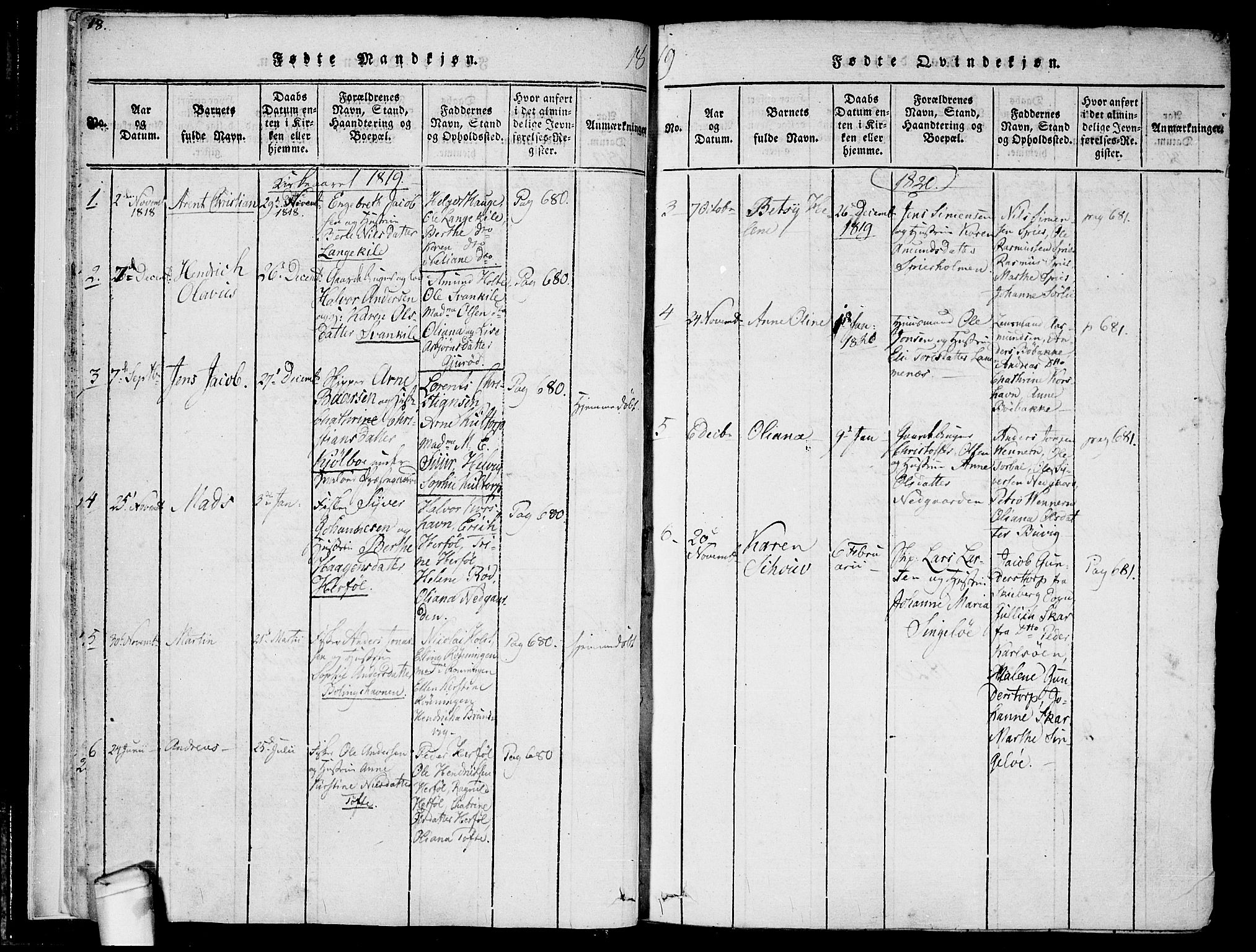 Hvaler prestekontor Kirkebøker, SAO/A-2001/F/Fa/L0005: Parish register (official) no. I 5, 1816-1845, p. 18-19