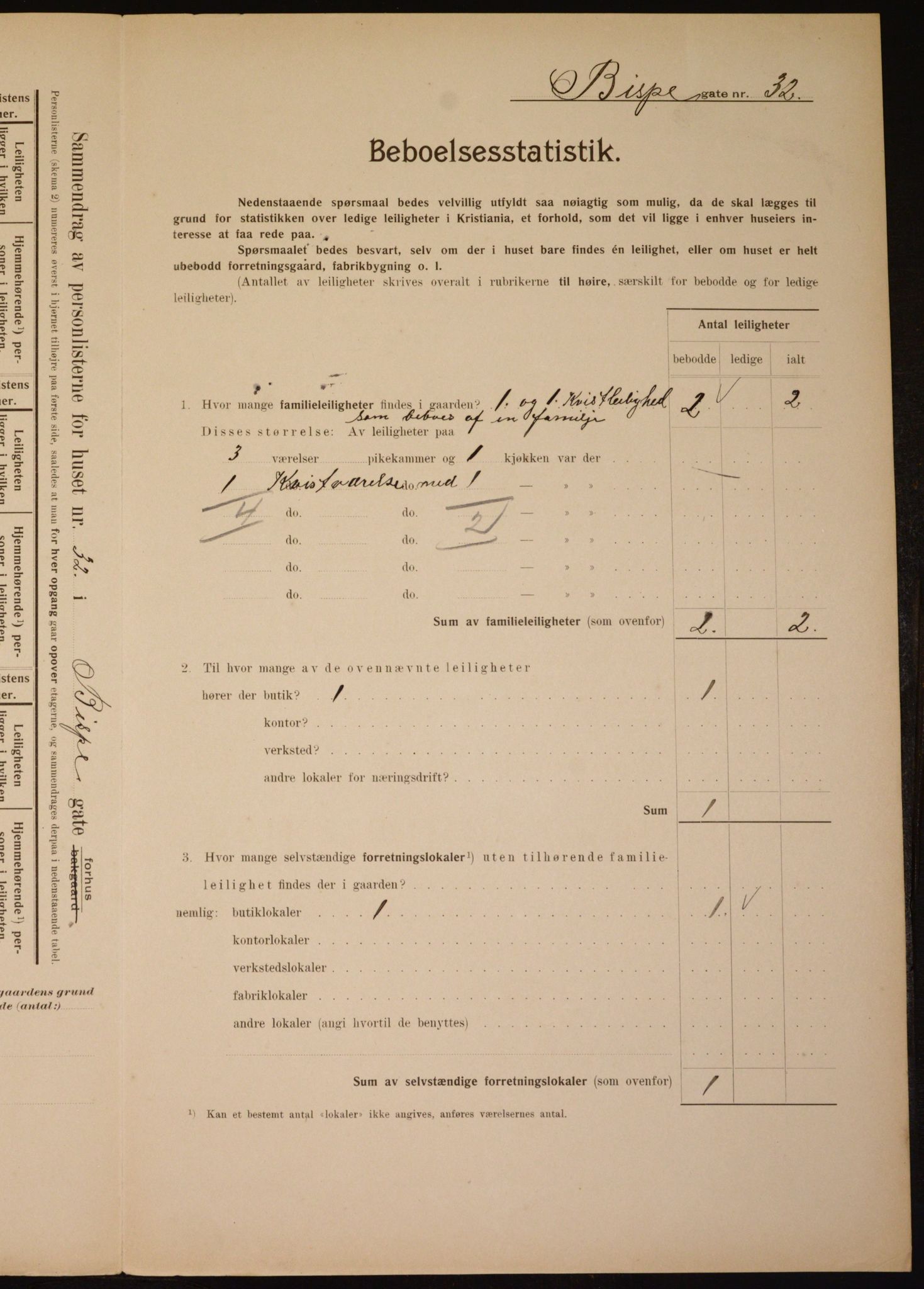 OBA, Municipal Census 1910 for Kristiania, 1910, p. 5251