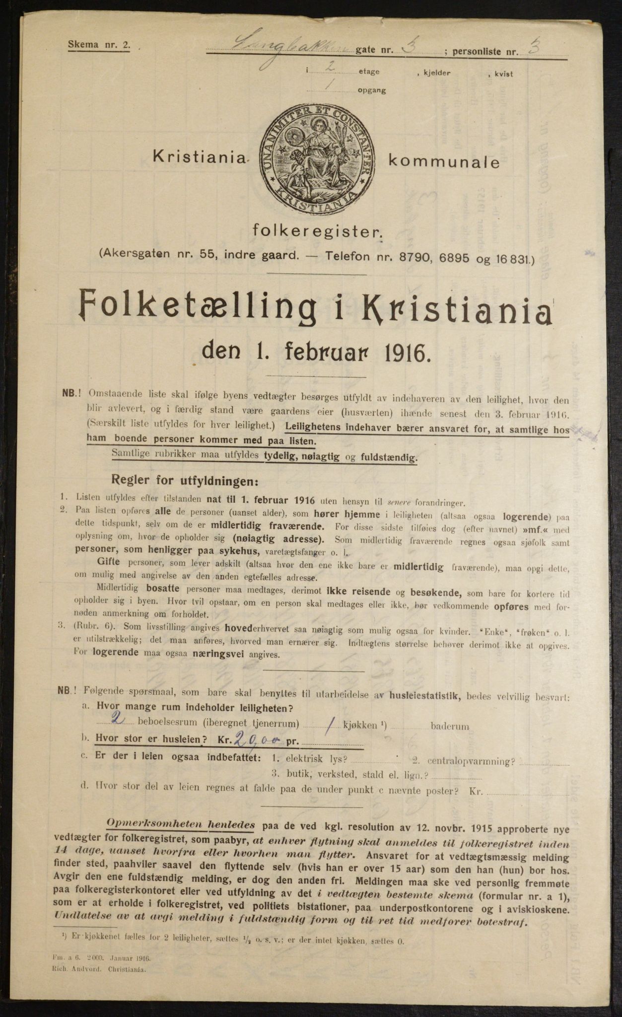 OBA, Municipal Census 1916 for Kristiania, 1916, p. 57472