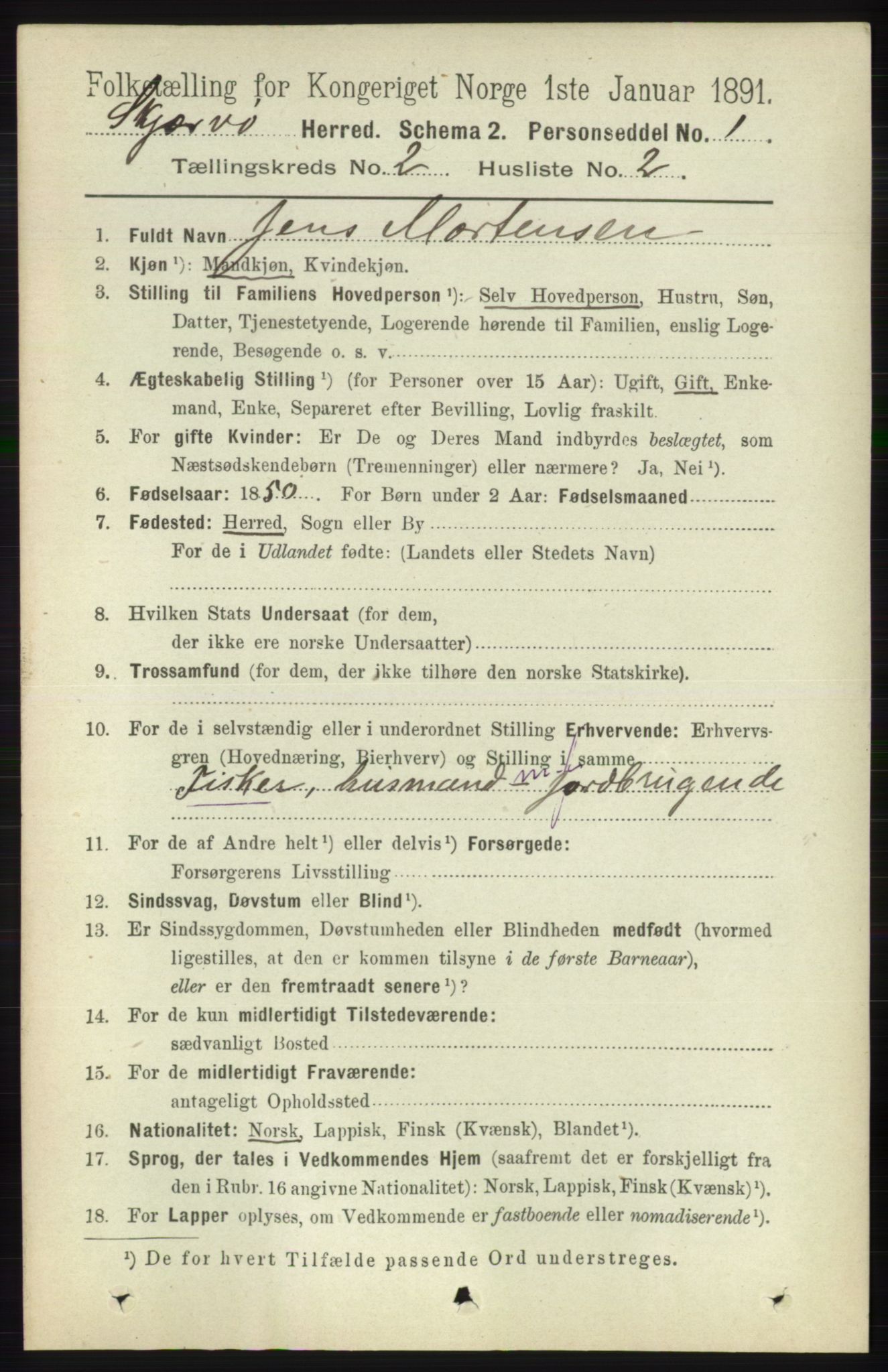RA, 1891 census for 1941 Skjervøy, 1891, p. 1039