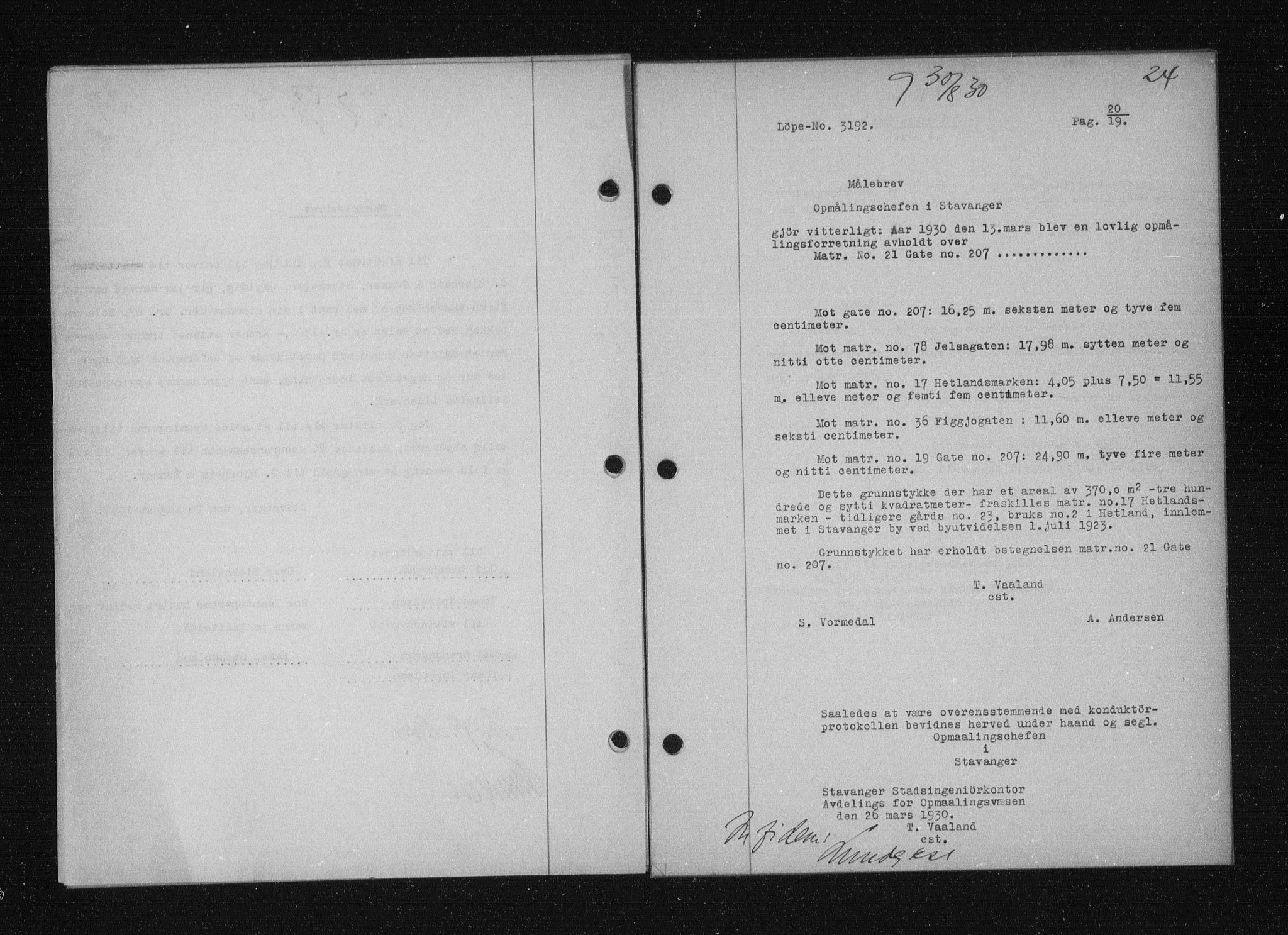 Stavanger byfogd, SAST/A-101408/001/4/41/410/410BB/L0058: Mortgage book no. 48, 1930-1931, Deed date: 30.08.1930