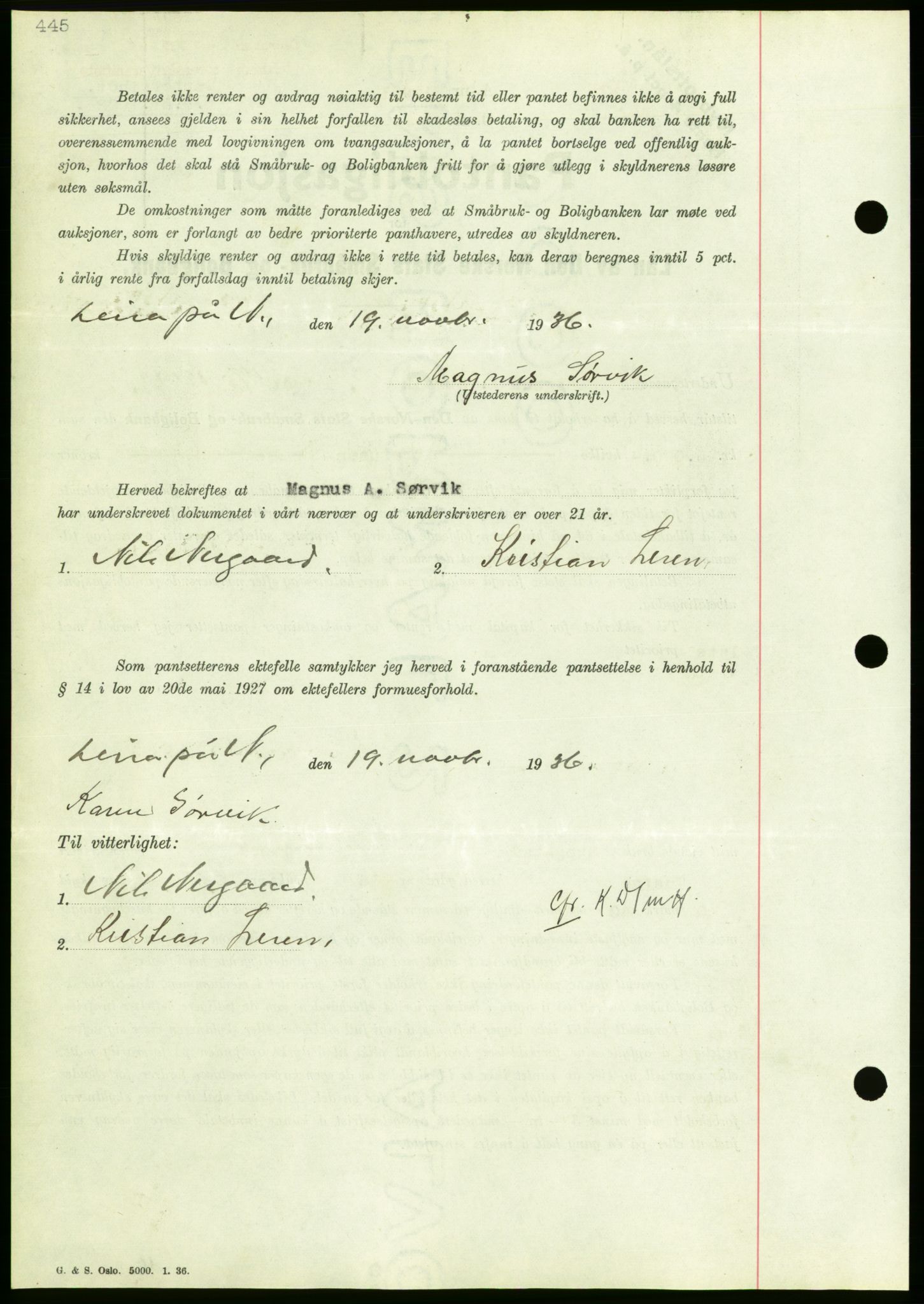 Nordmøre sorenskriveri, AV/SAT-A-4132/1/2/2Ca/L0090: Mortgage book no. B80, 1936-1937, Diary no: : 2633/1936