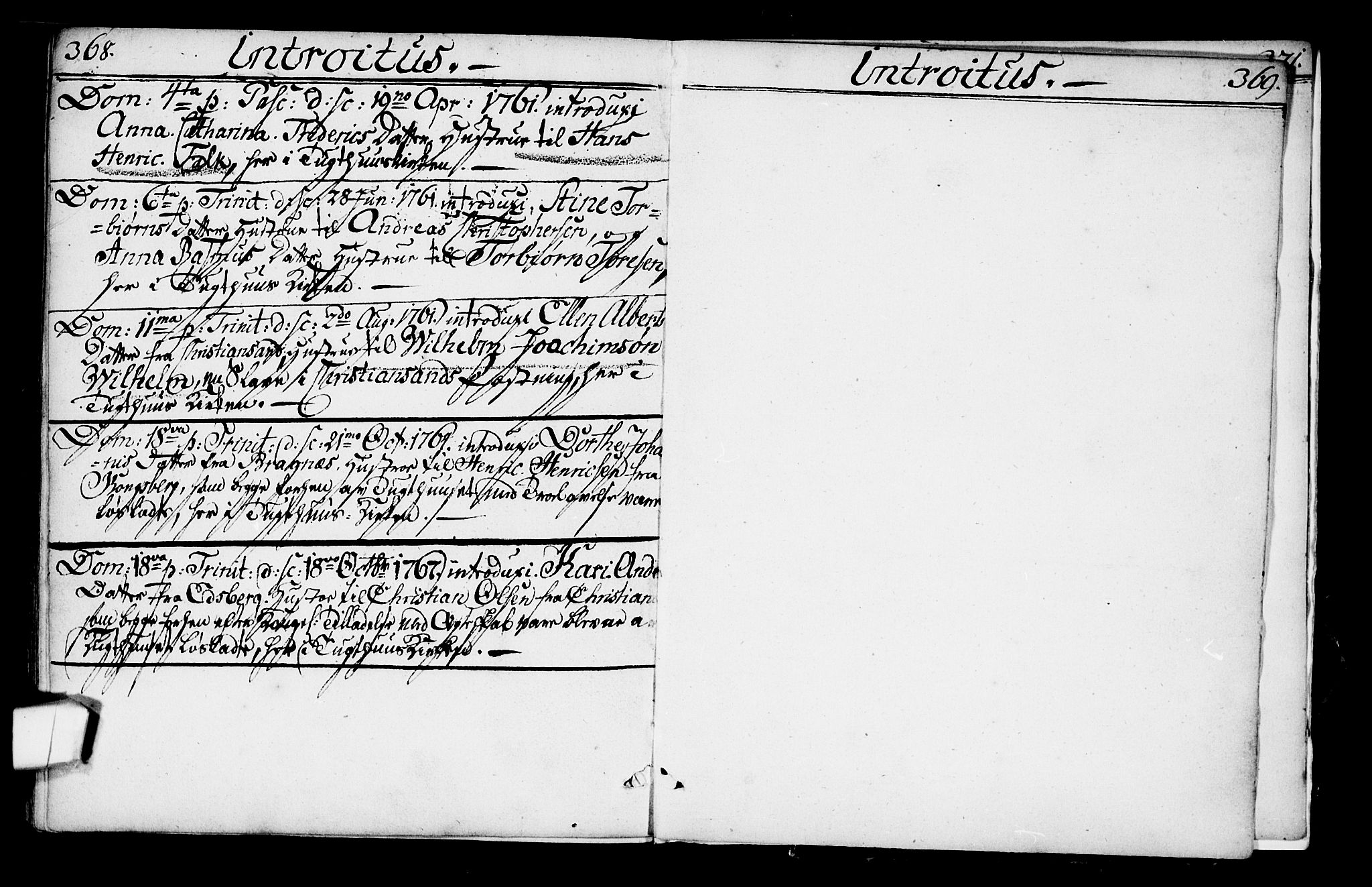 Kristiania tukthusprest Kirkebøker, SAO/A-10881/F/Fa/L0001: Parish register (official) no. 1, 1758-1828, p. 368-369
